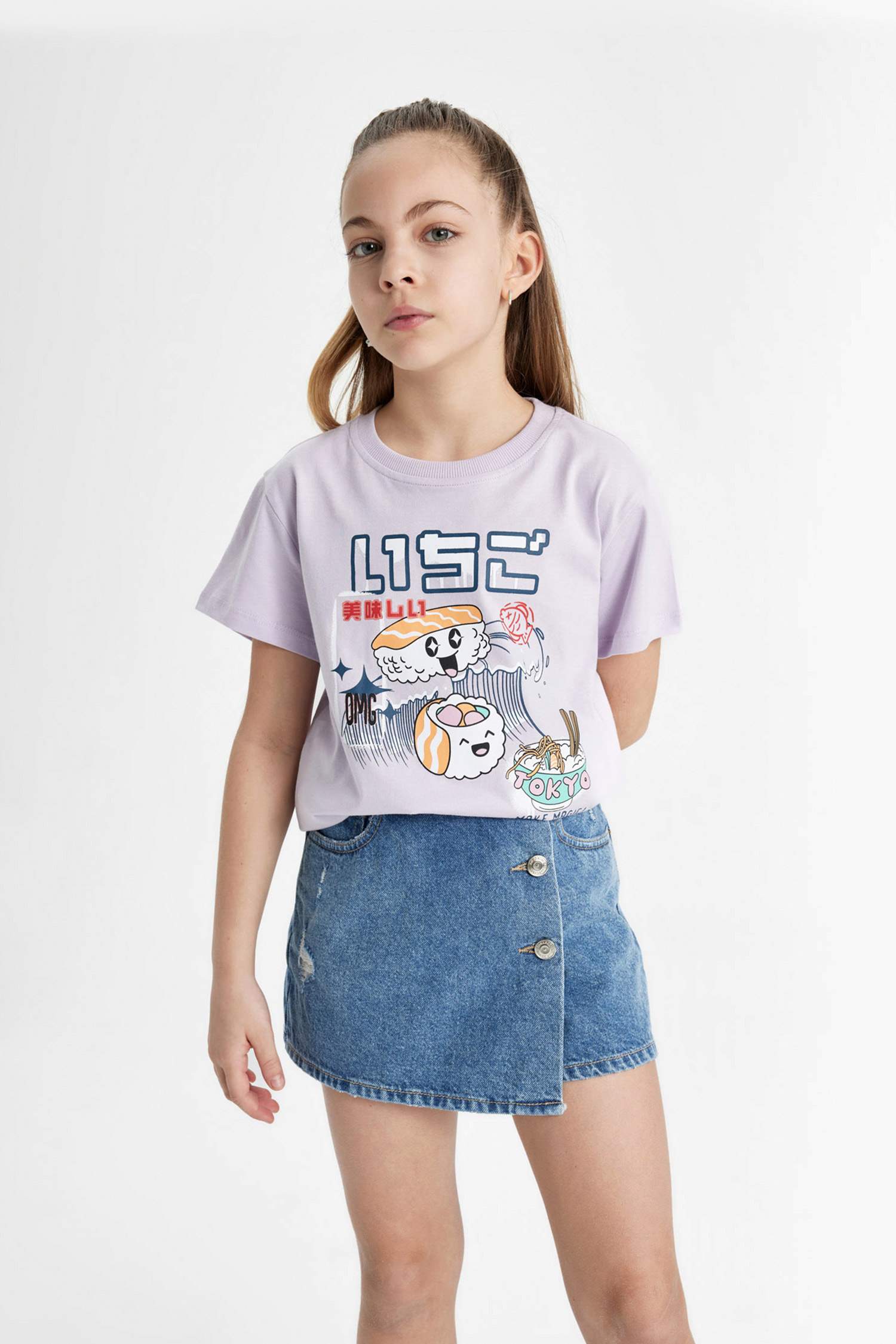 Girl Printed Short Sleeve T-Shirt