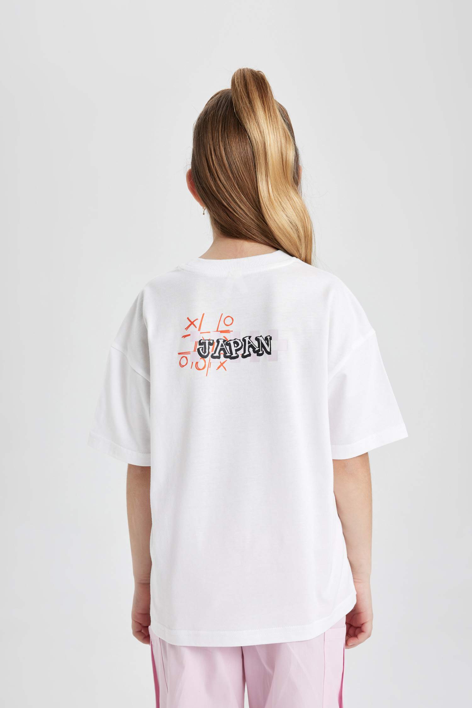 Girl Oversize Fit Crew Neck Printed Short Sleeve T-Shirt