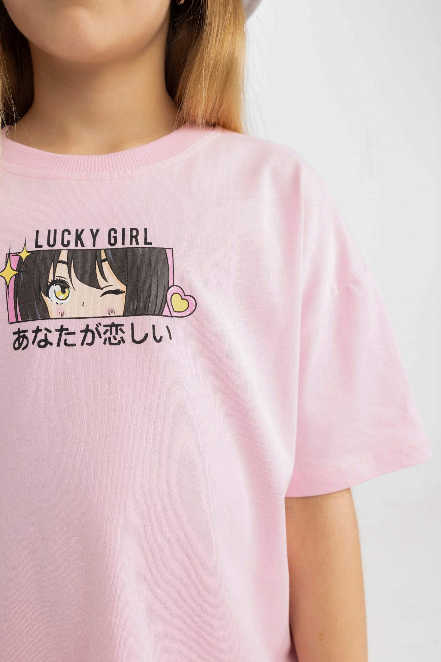 تيشيرت بناتي نص ردن اوفر سايز بطبعة من الخلف