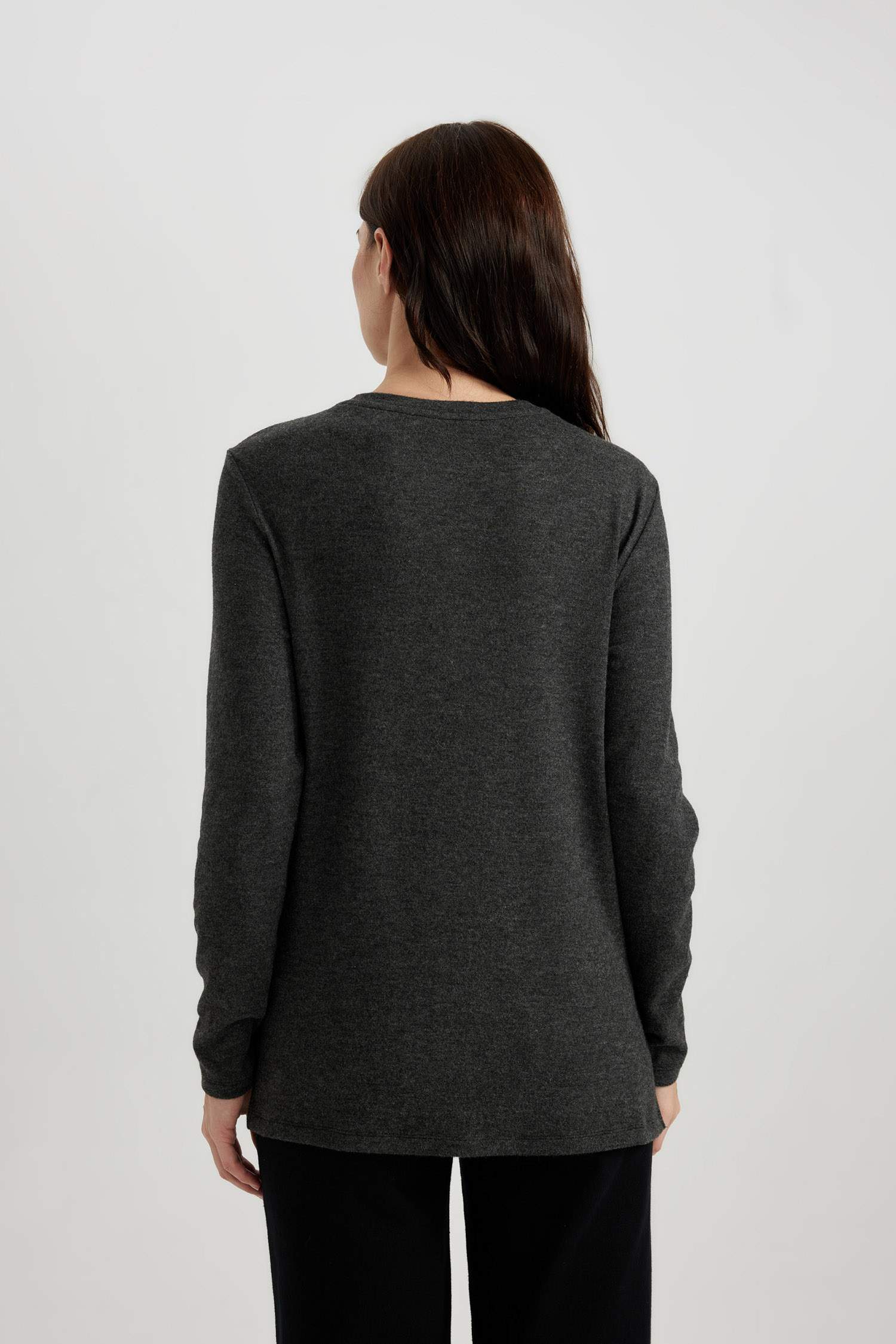 Regular Fit Crew Neck Floral Long Sleeve T-Shirt