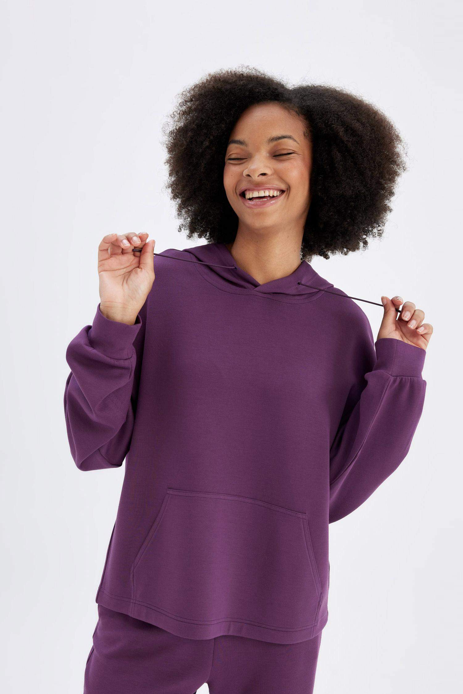DeFactoFit Oversize Fit Modal Sports Sweatshirt