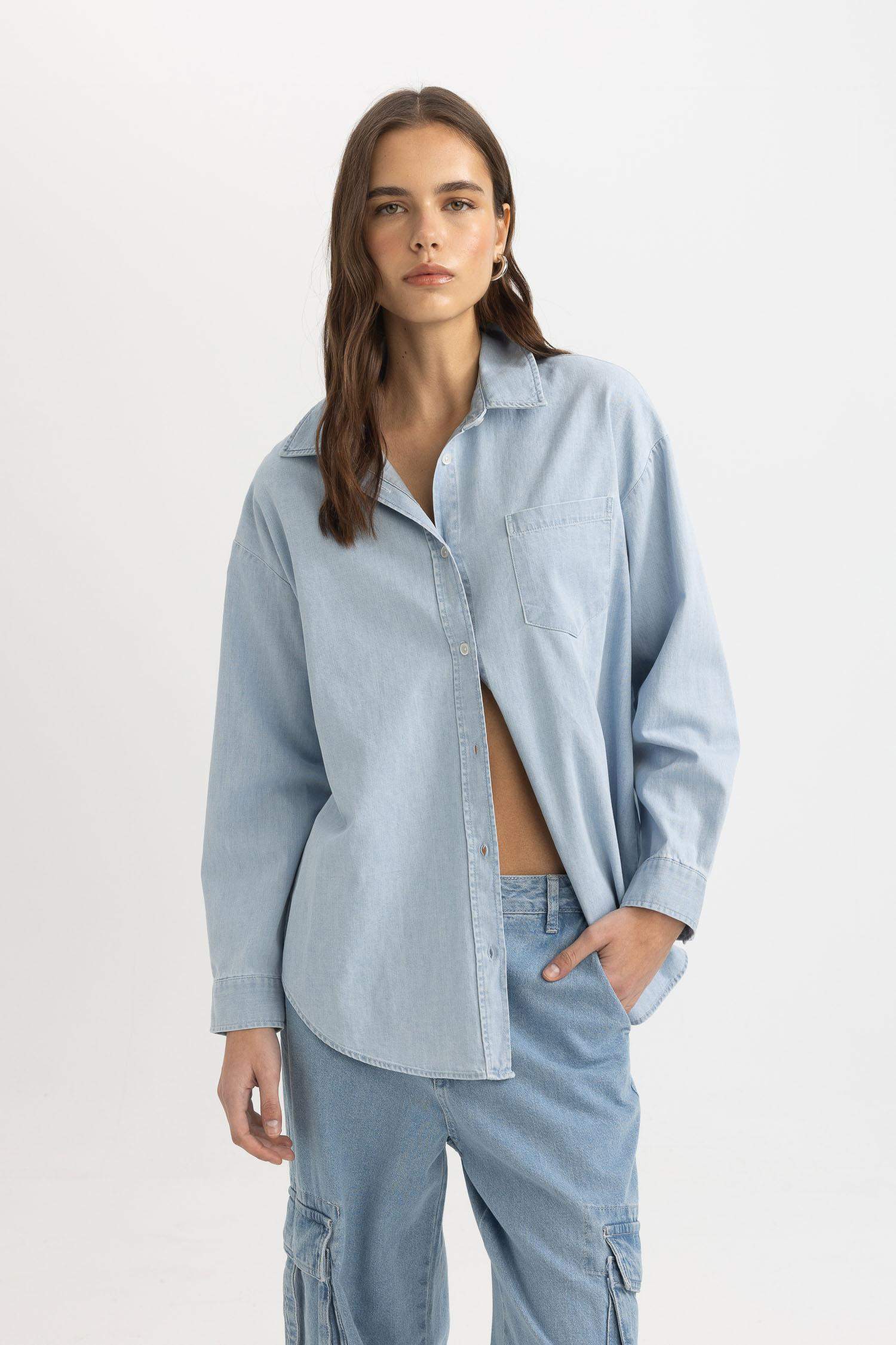 Oversize Fit Denim Shirt