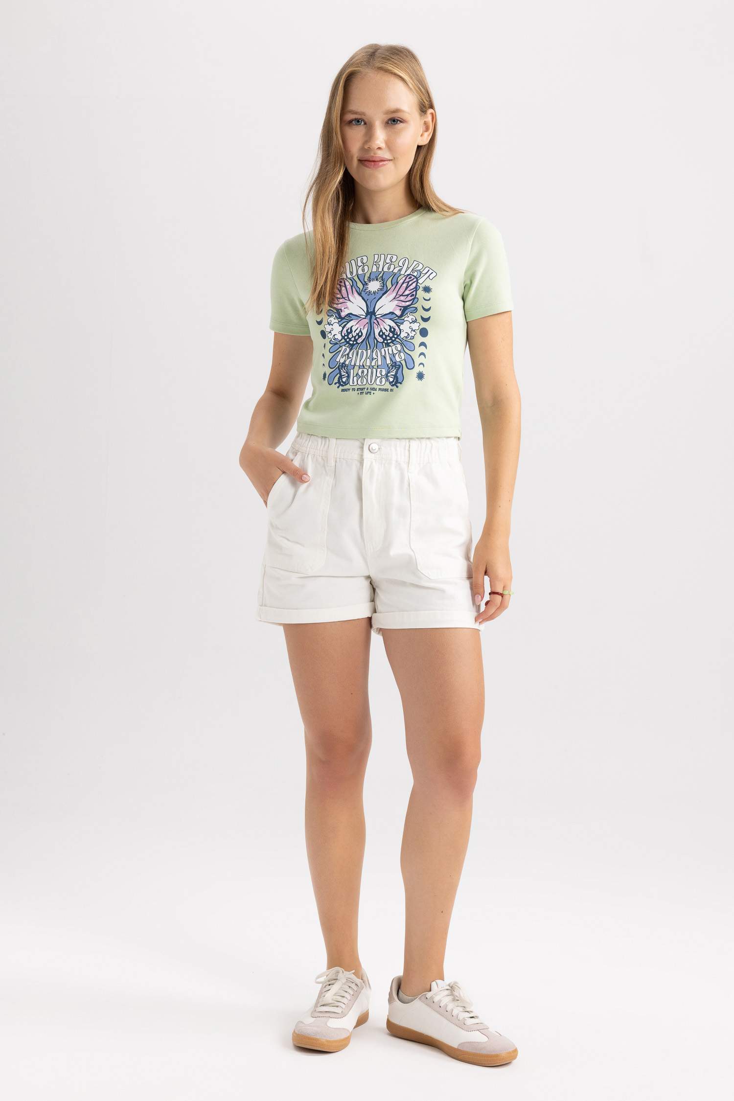 تيشيرت نص ردن مطبوع سليم فيت