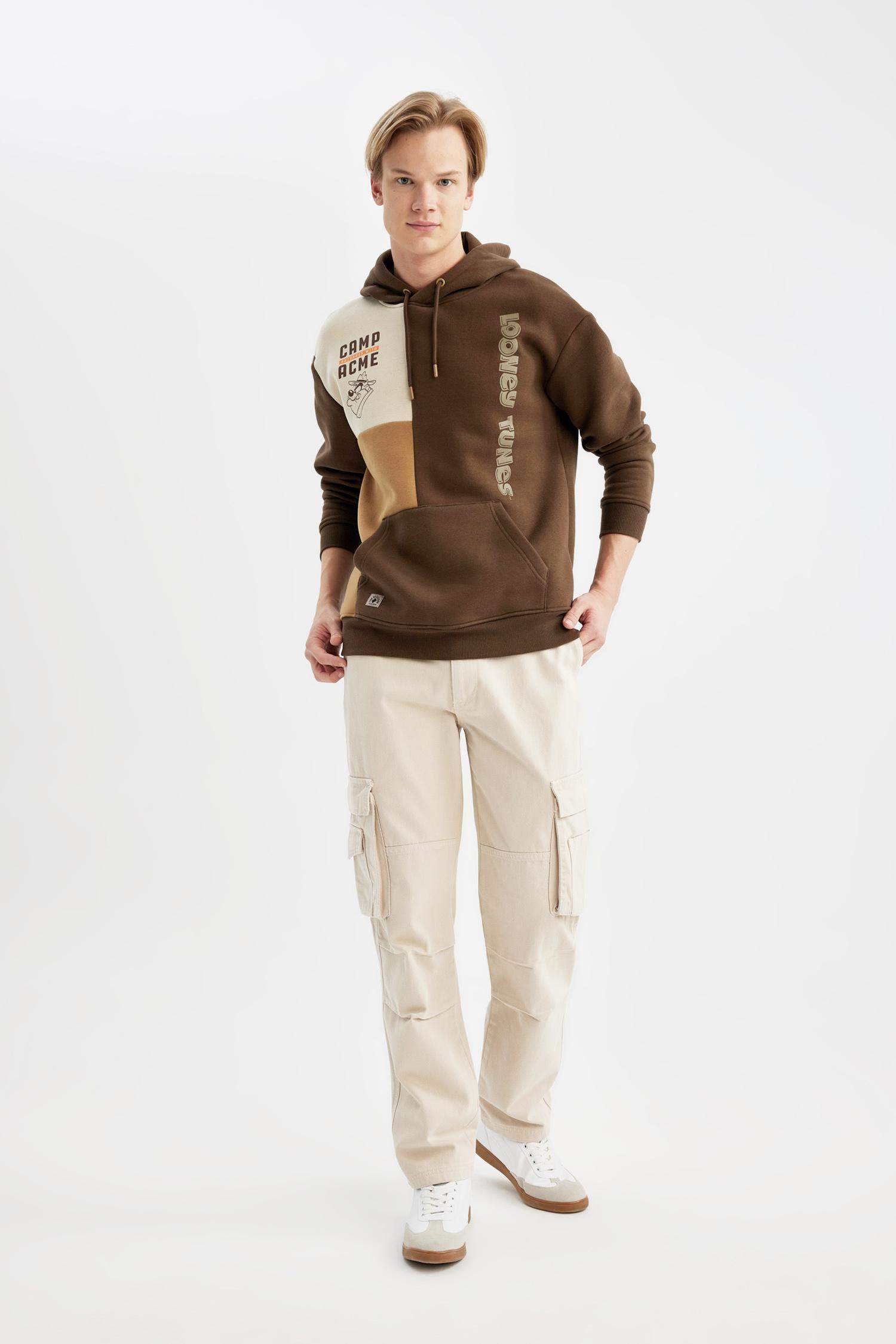 %100 Pamuk Gabardin Pantolon Wide Leg Bol Rahat Kesim Kargo Cepli Düz Paça