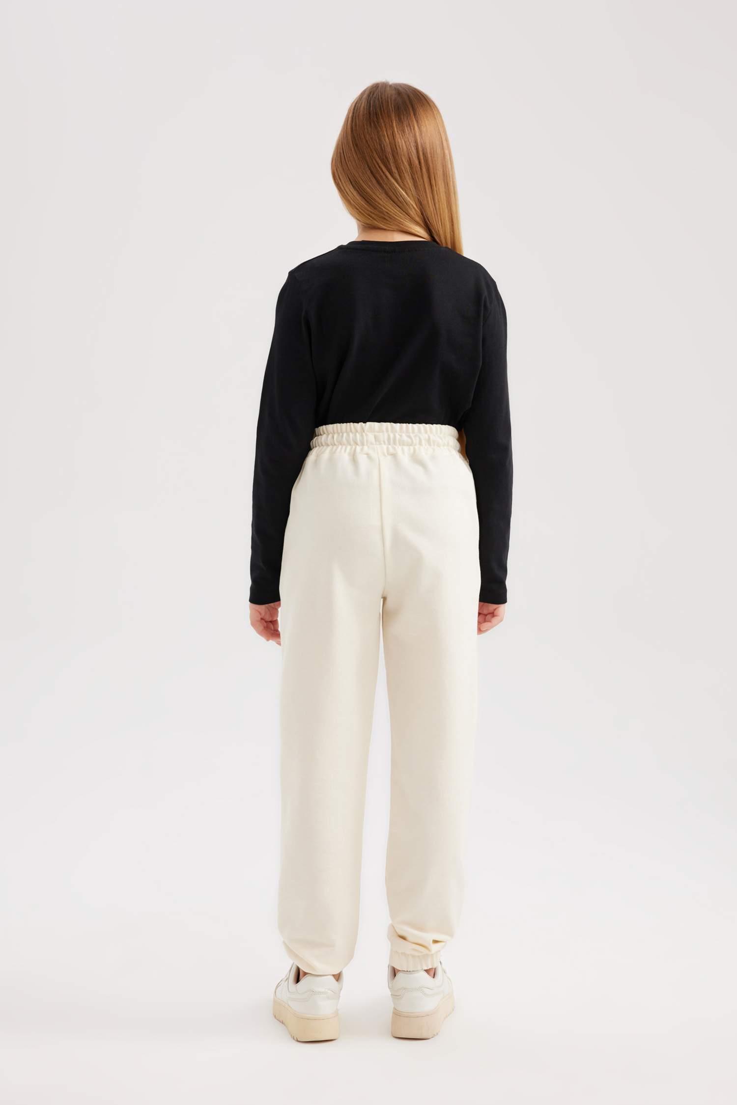 Kız Çocuk Baskılı Beli Bağcıklı Lastikli Paça Cepli Jogger Eşofman Altı