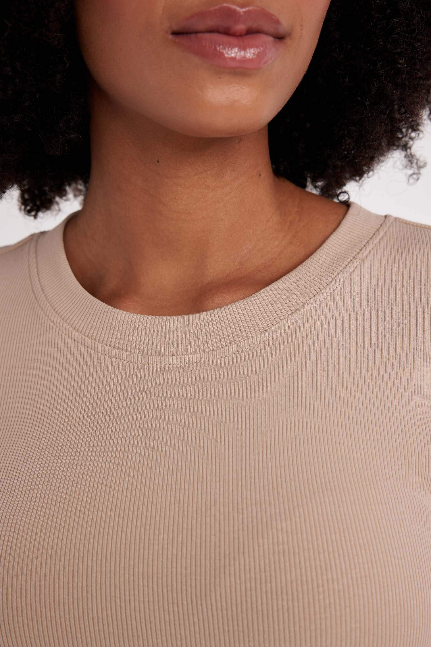 Bodycon Crew Neck Ribbed Camisole Midi Dress