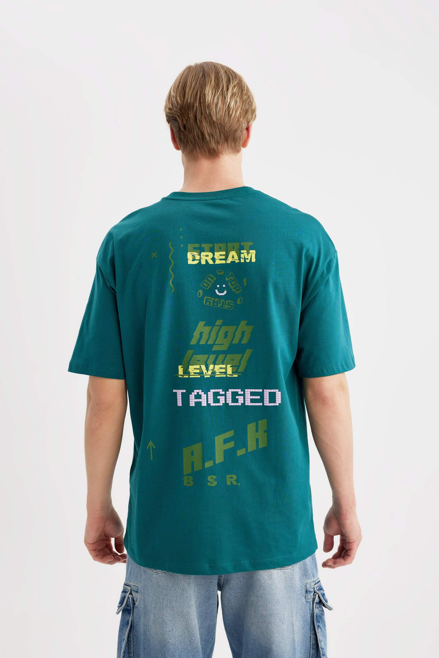 Comfort Regular Fit Crew Neck Back Printed T-Shirt