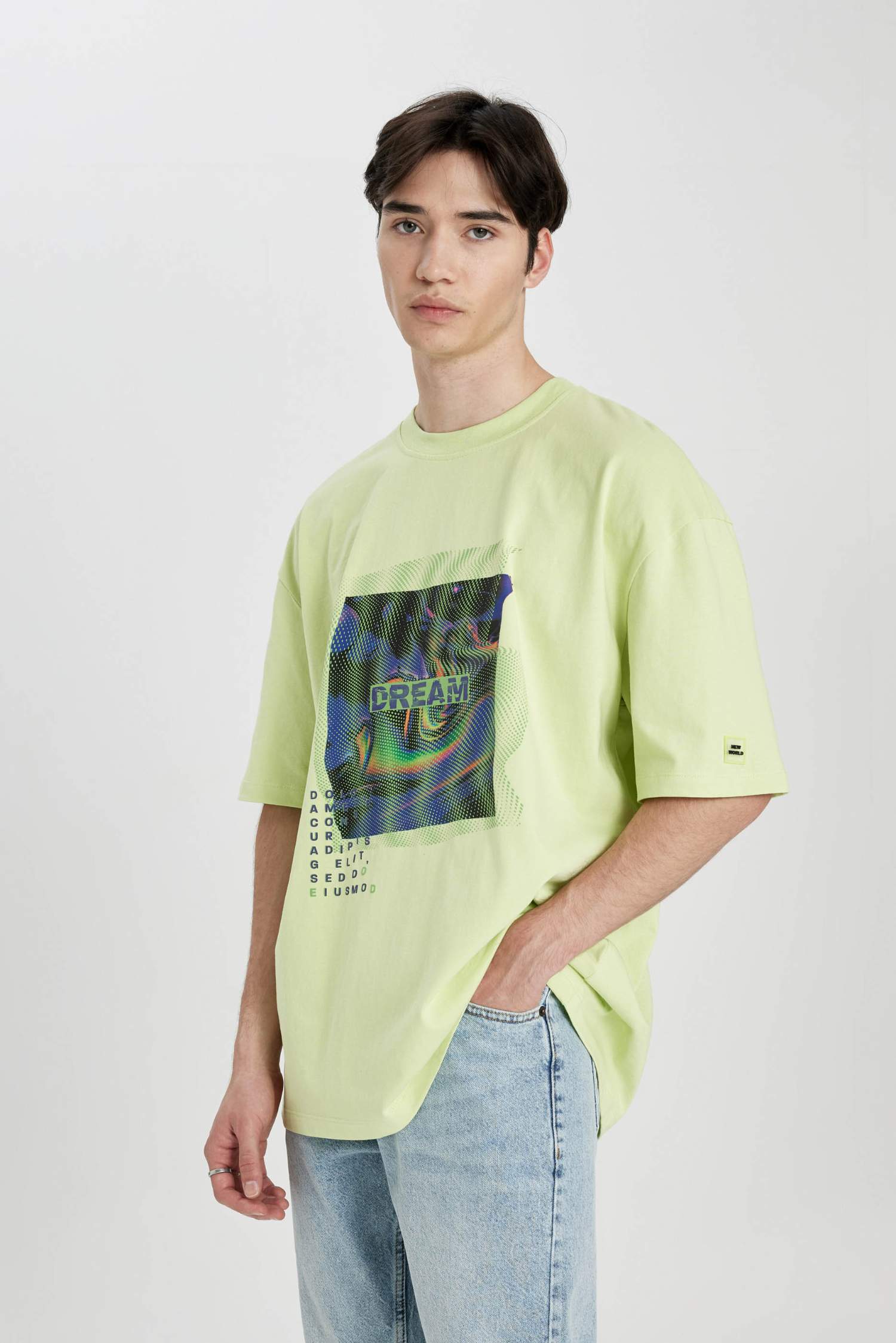 Oversize Crew Neck Printed Short Sleeve T-Shirt