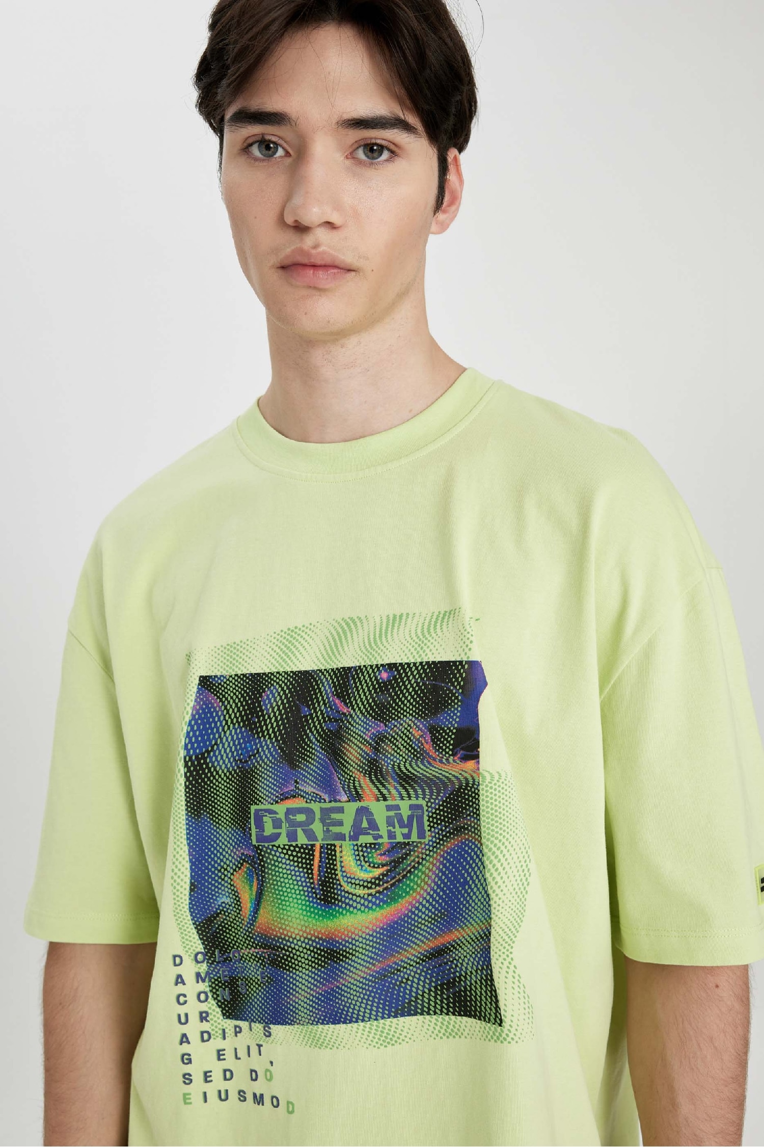 Oversize Crew Neck Printed Short Sleeve T-Shirt