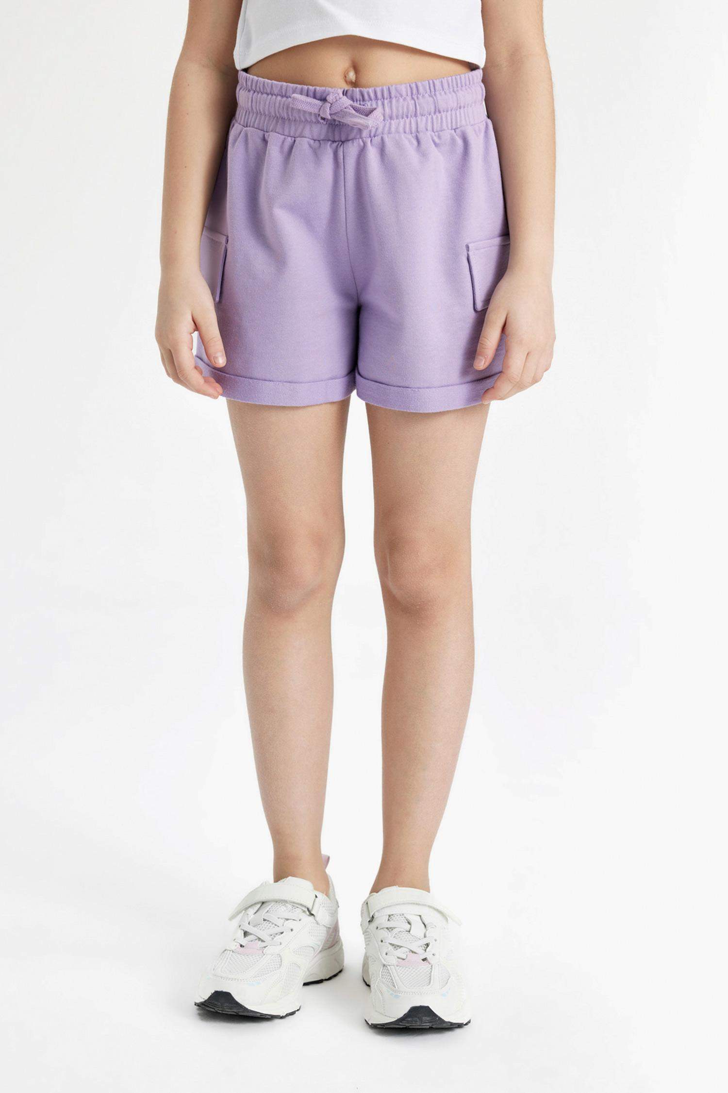 Kız Çocuk Beli Lastikli Basic Düz Şort