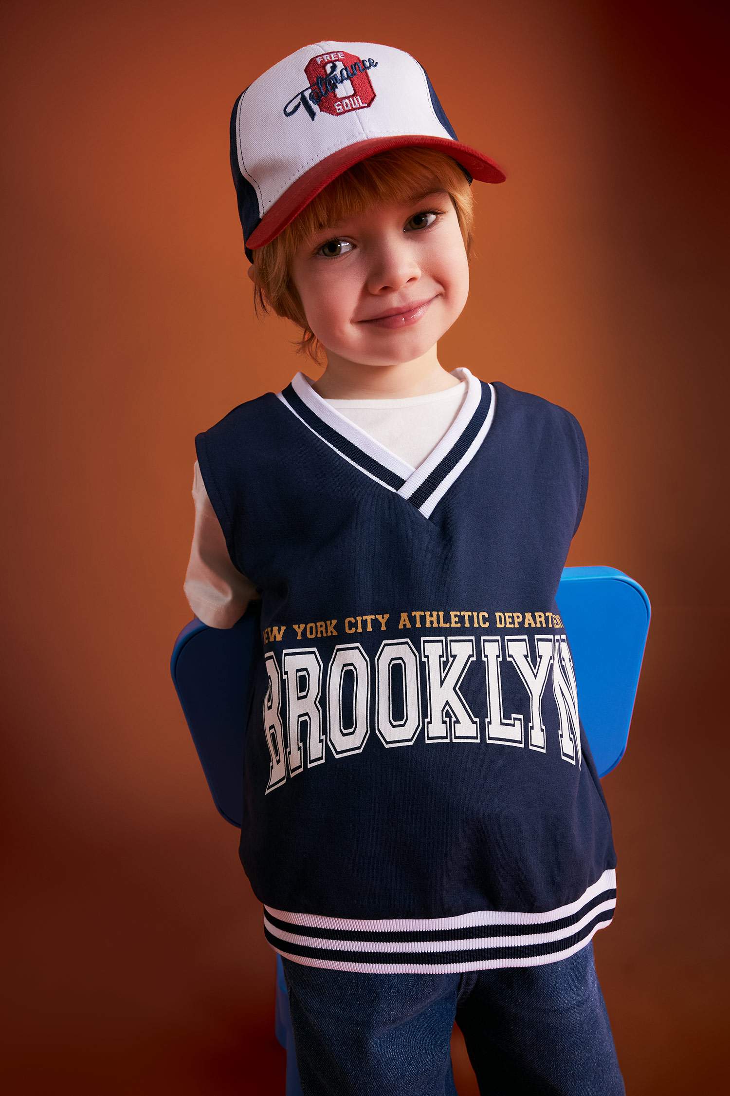 Baby Boy V-Neck Printed Vest