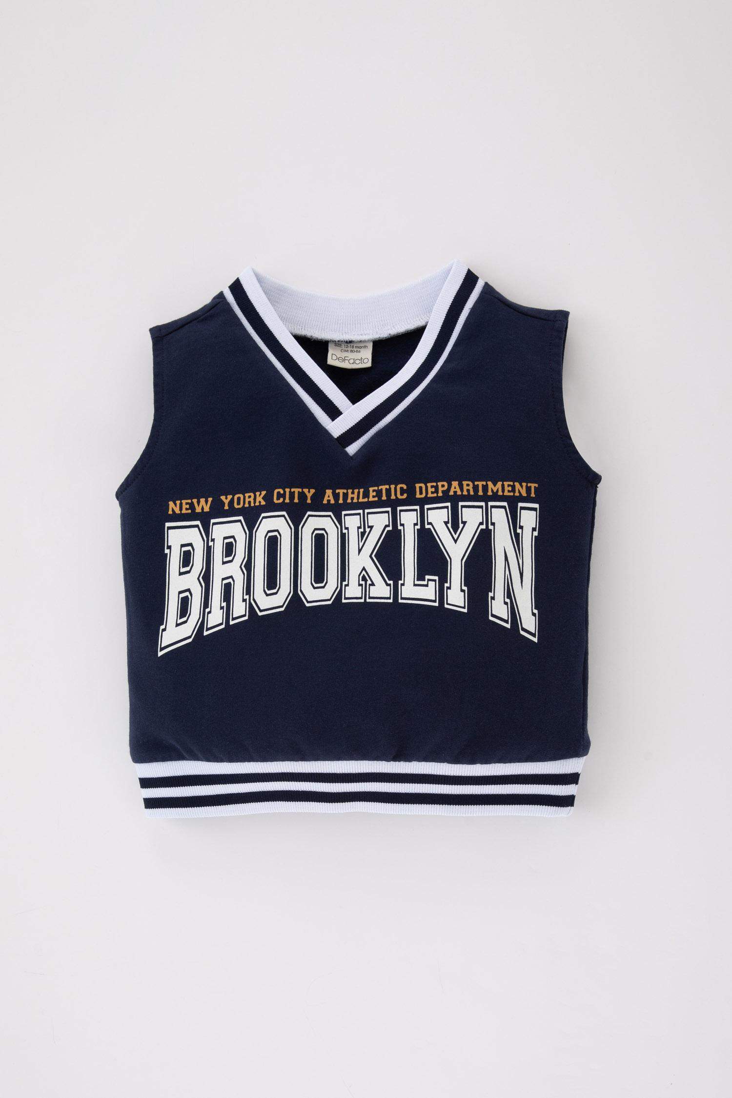 Baby Boy V-Neck Printed Vest