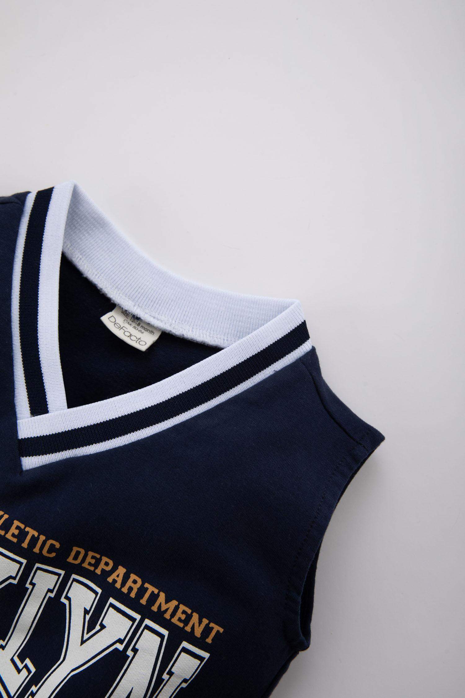 Baby Boy V-Neck Printed Vest