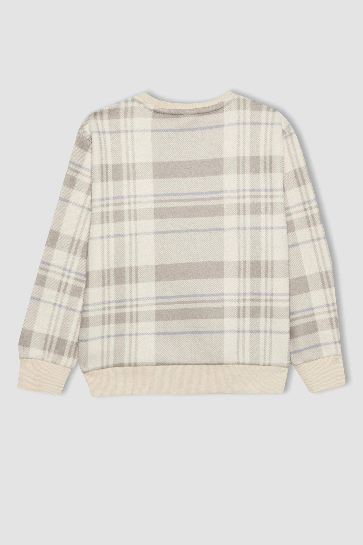 Erkek Çocuk Bisiklet Yaka Desenli Sweatshirt