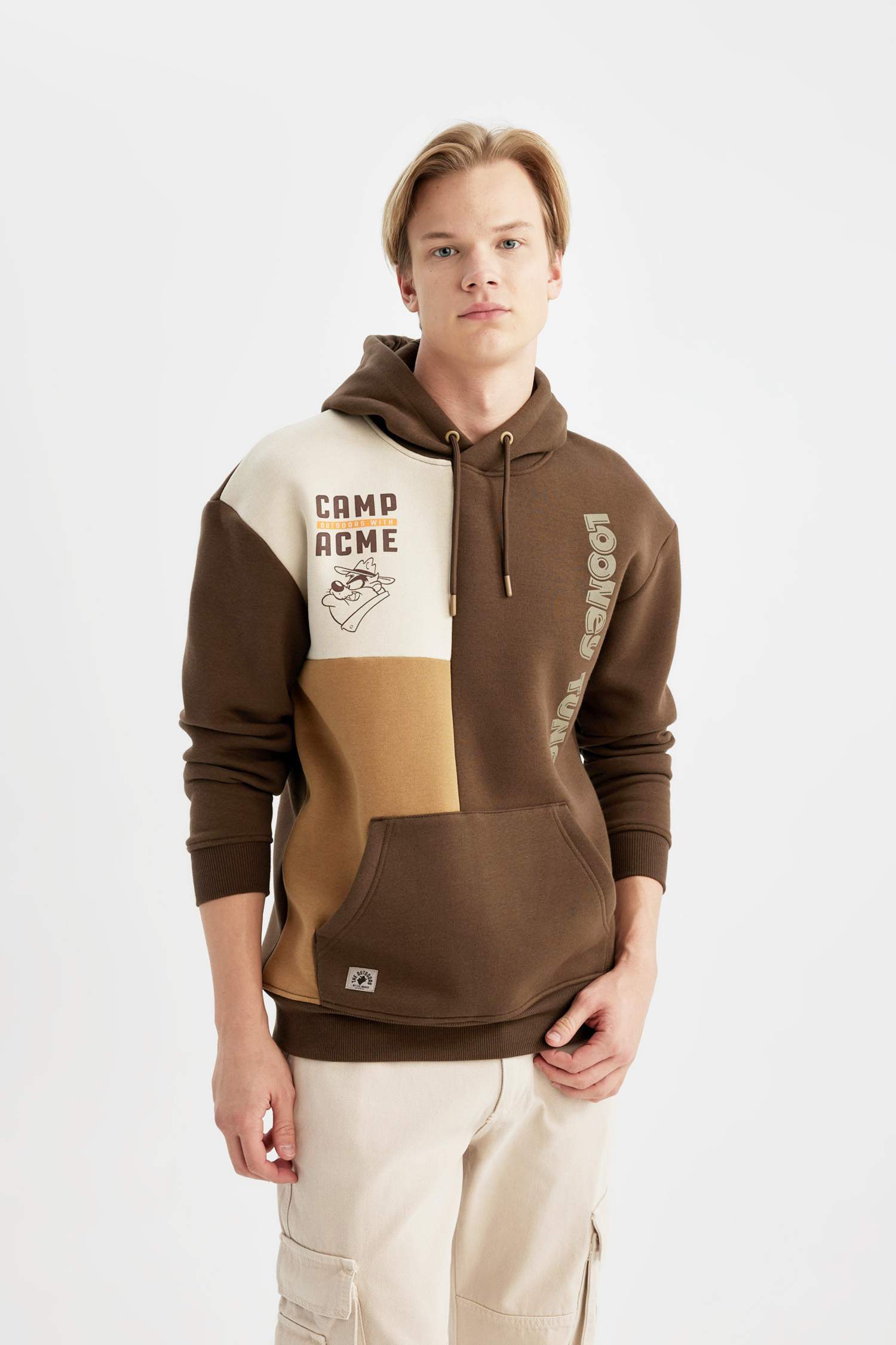 Looney Tunes Boxy Fit Hooded Back Printed Sweatshirt
