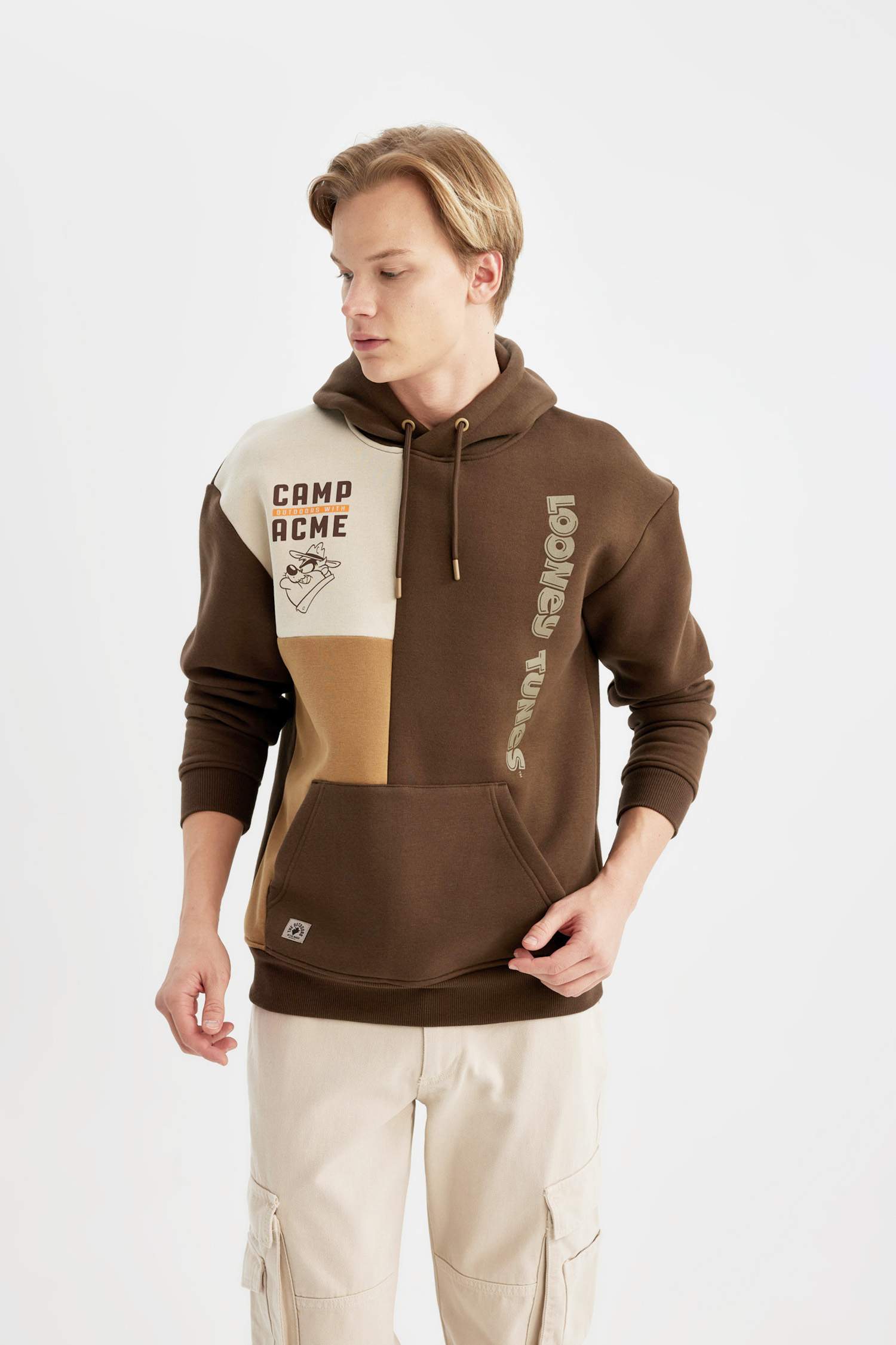 Looney Tunes Boxy Fit Hooded Back Printed Sweatshirt