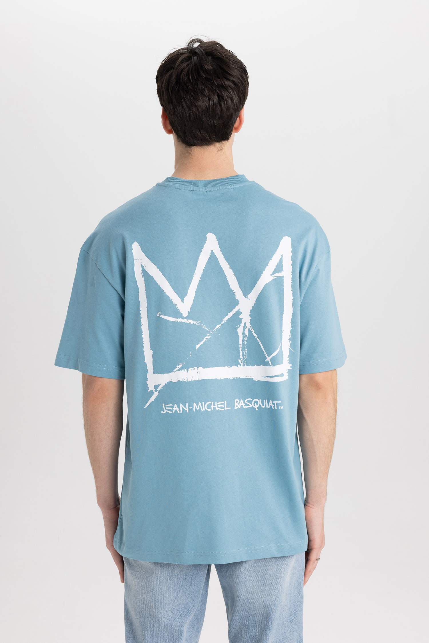 Comfort Fit Jean-Michel Basquiat Licensed Crew Neck Printed Short Sleeve T-Shirt