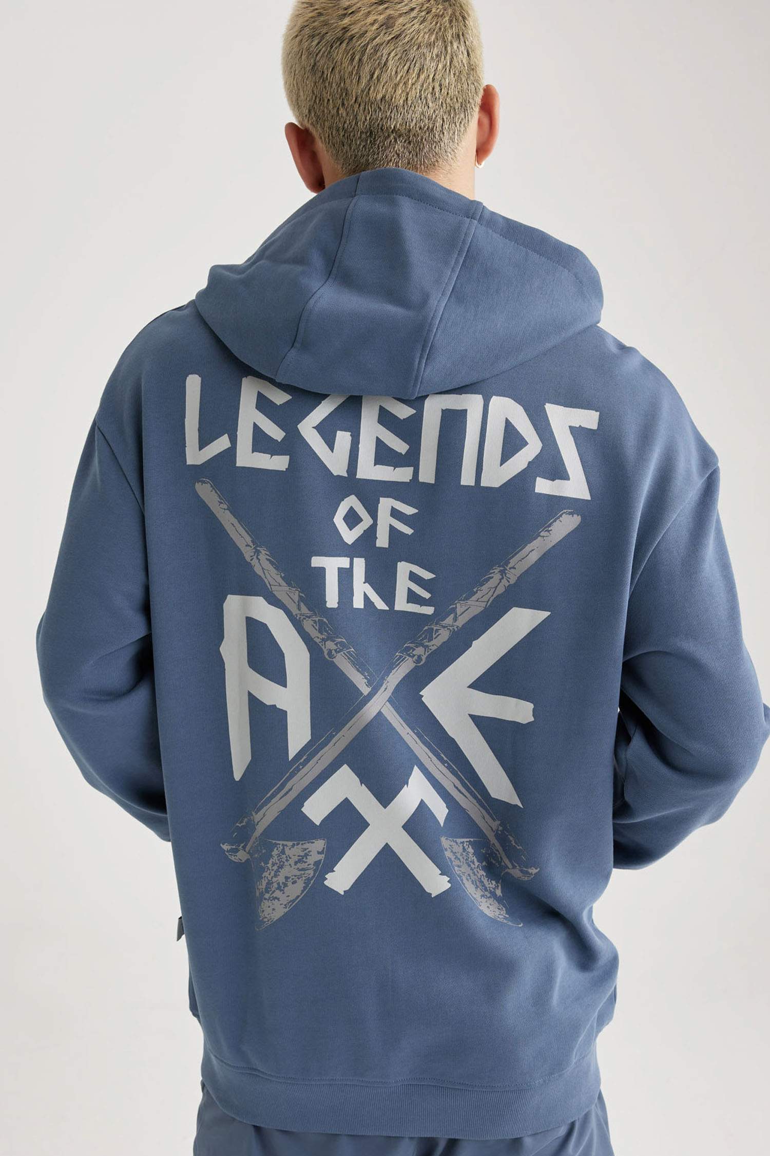 Vikings Valhalla Boxy Fit Hooded Back Printed Sweatshirt