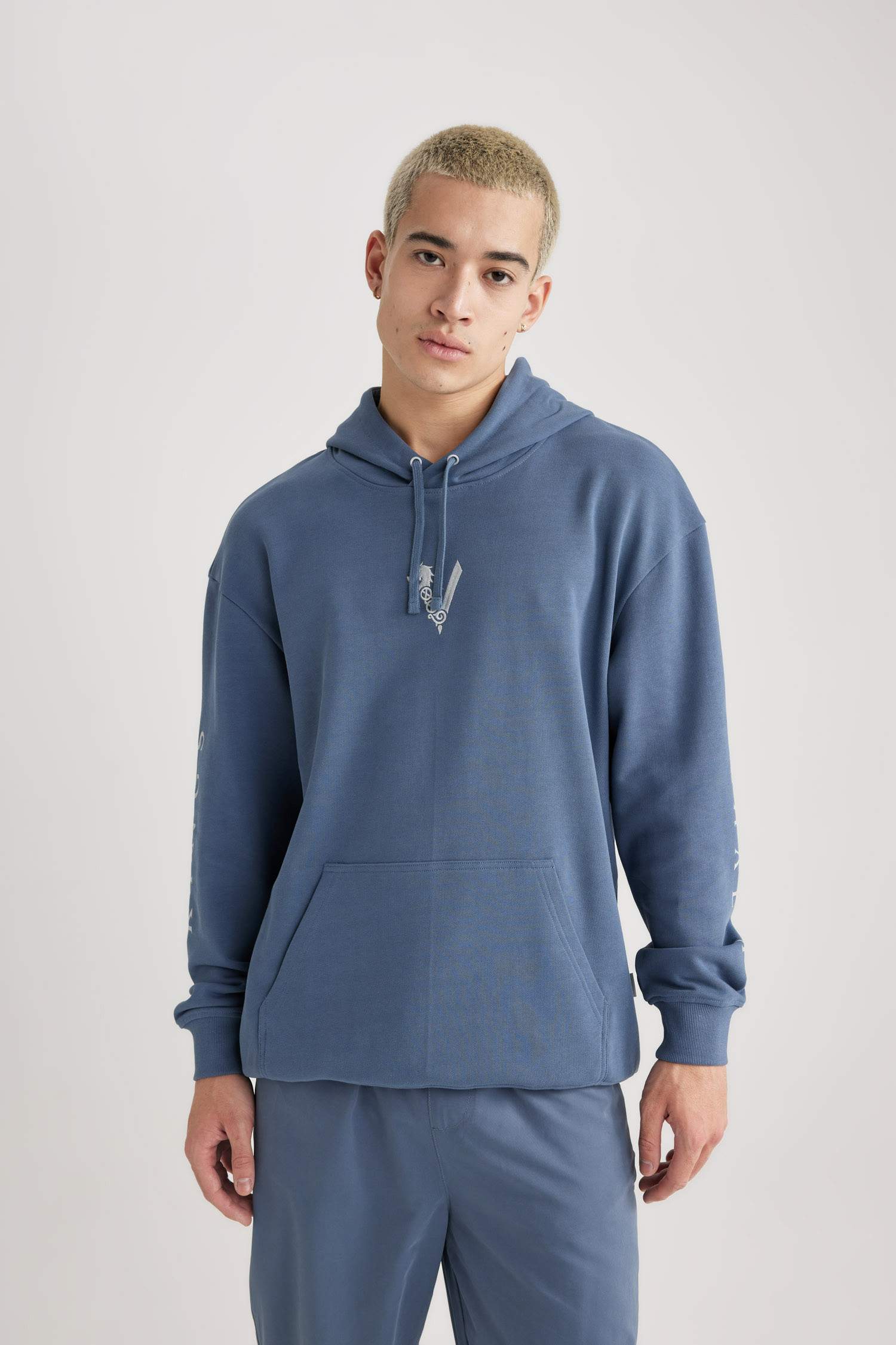 Vikings Valhalla Boxy Fit Hooded Back Printed Sweatshirt