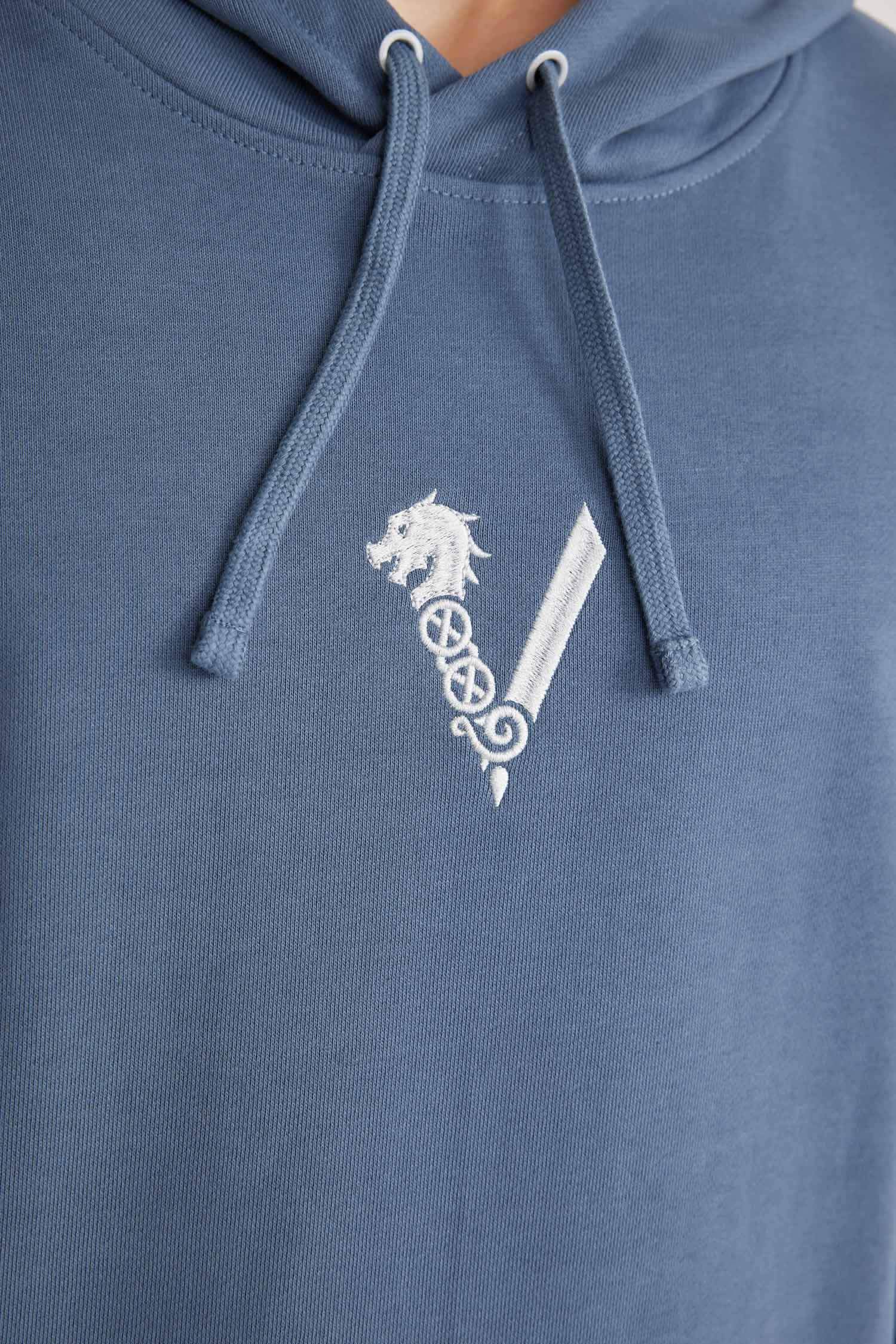 Vikings Valhalla Boxy Fit Hooded Back Printed Sweatshirt