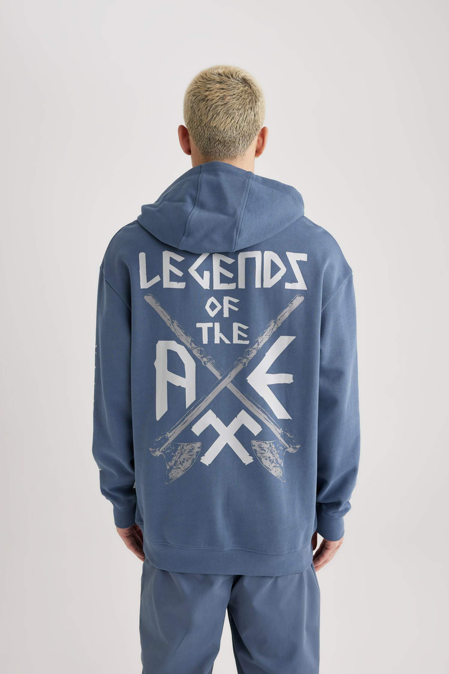 Vikings Valhalla Boxy Fit Hooded Back Printed Sweatshirt