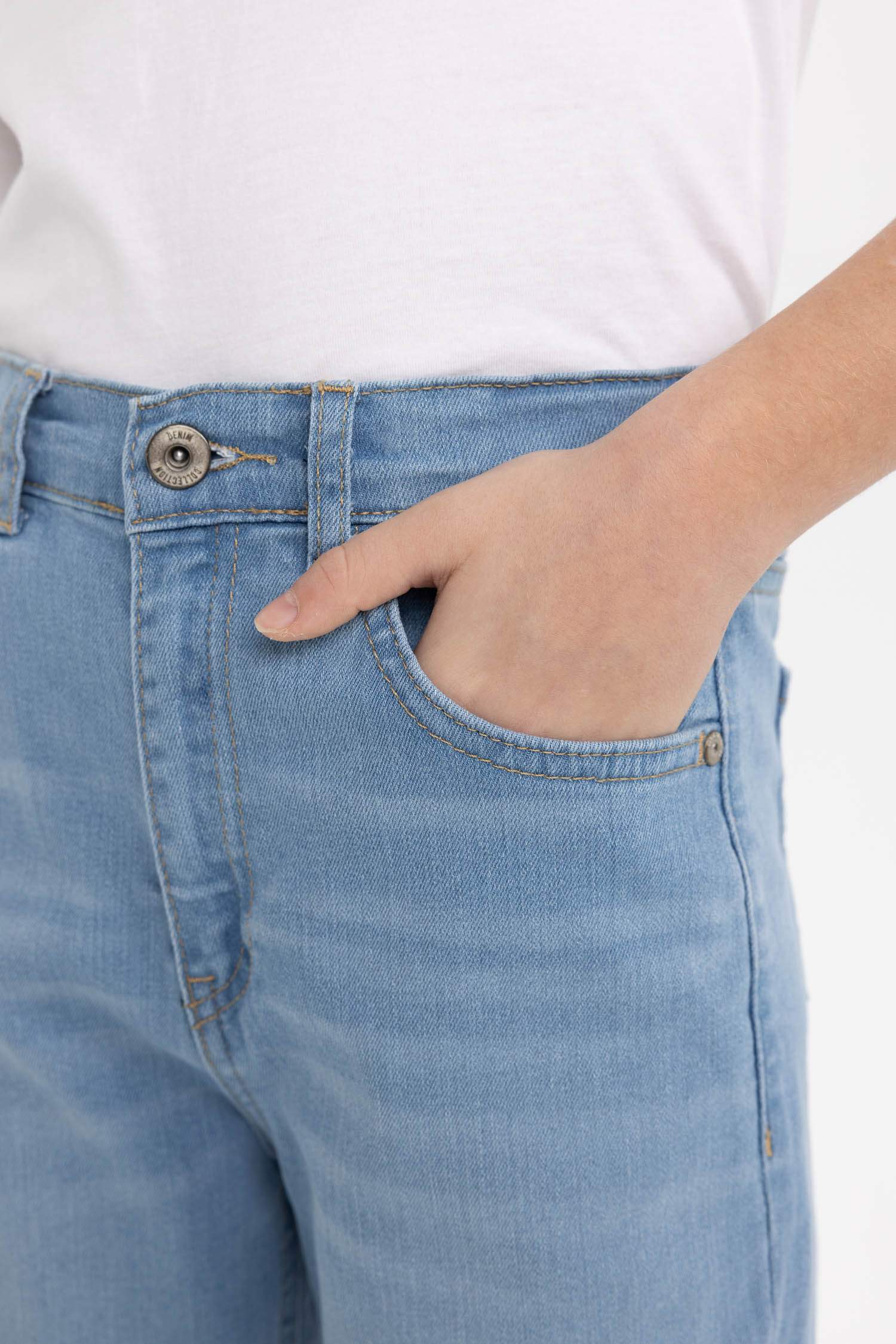 Erkek Çocuk Balloon Fit Düz Paça Jean Pantolon