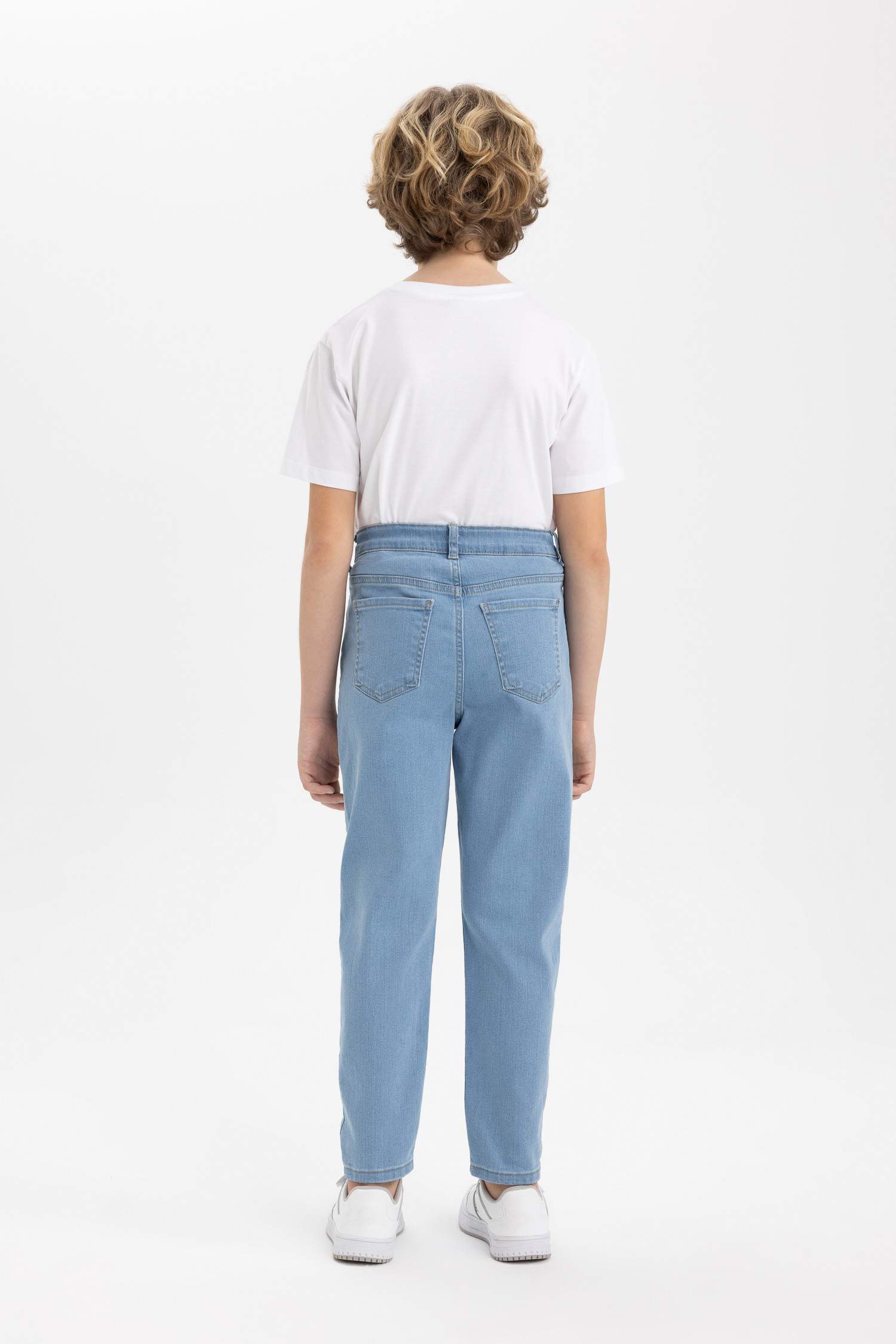 Erkek Çocuk Balloon Fit Düz Paça Jean Pantolon