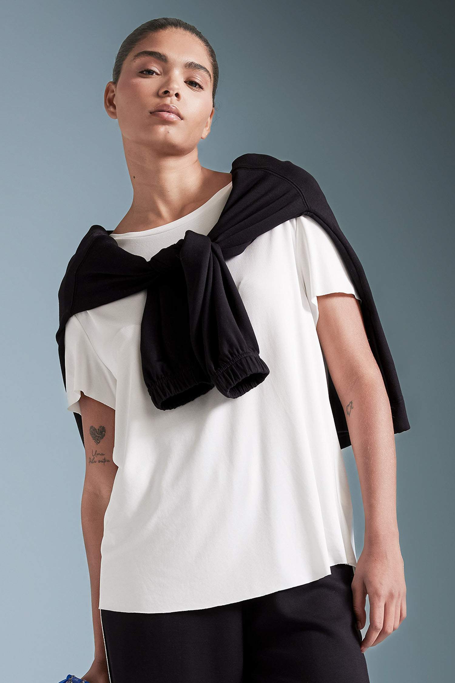 DeFactoFit Oversize Geniş Kalıp Bisiklet Yaka Sporcu Modal Kısa Kollu Tişört