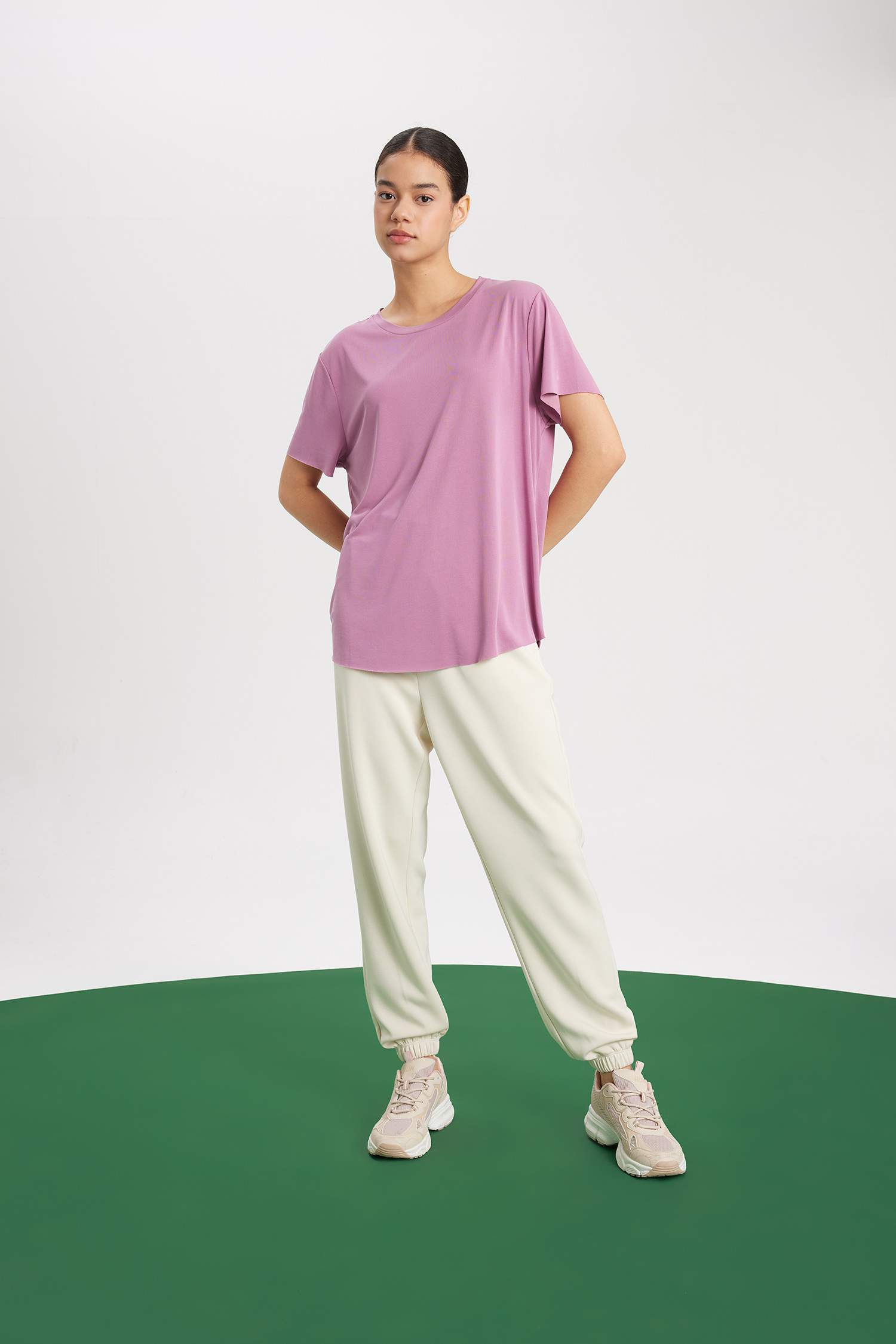 DeFactoFit Oversize Premium Crew Neck Sports T-Shirt