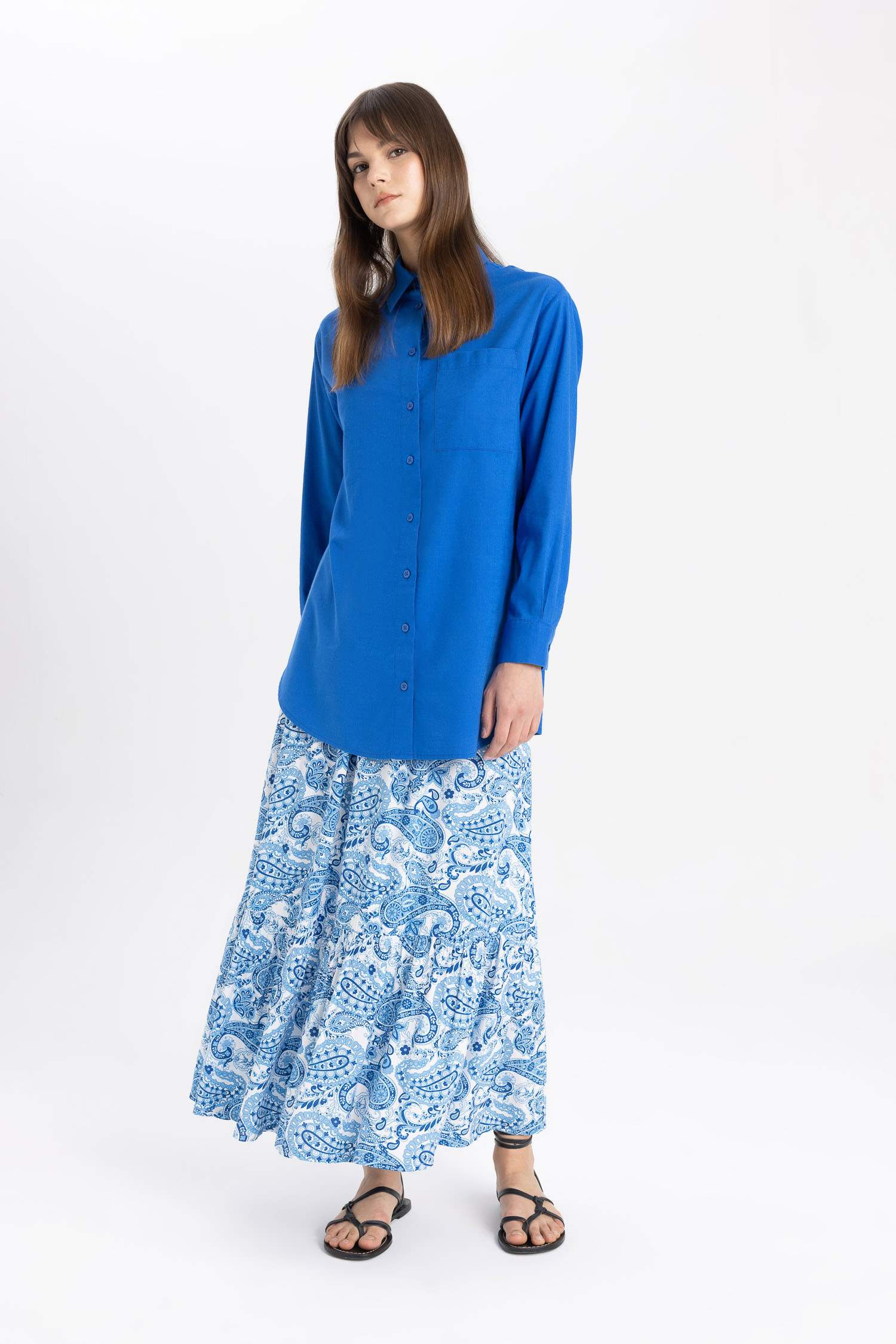 Юбка макси с принтом