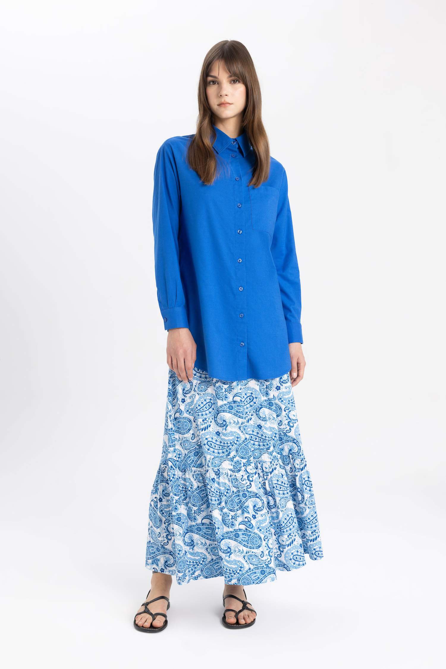 Юбка макси с принтом