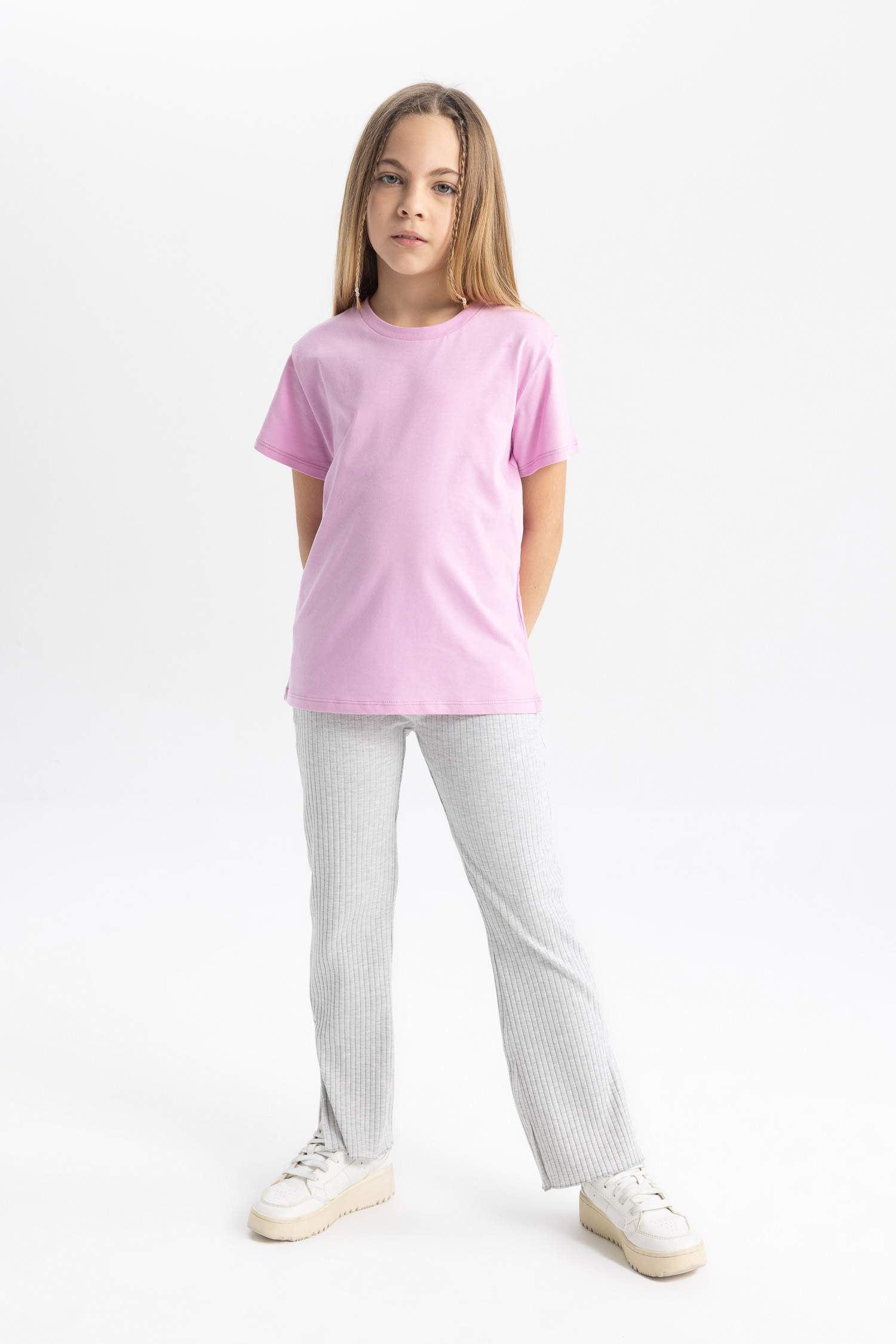 بنطلون شارلستون بناتي مضلع برجل واسع