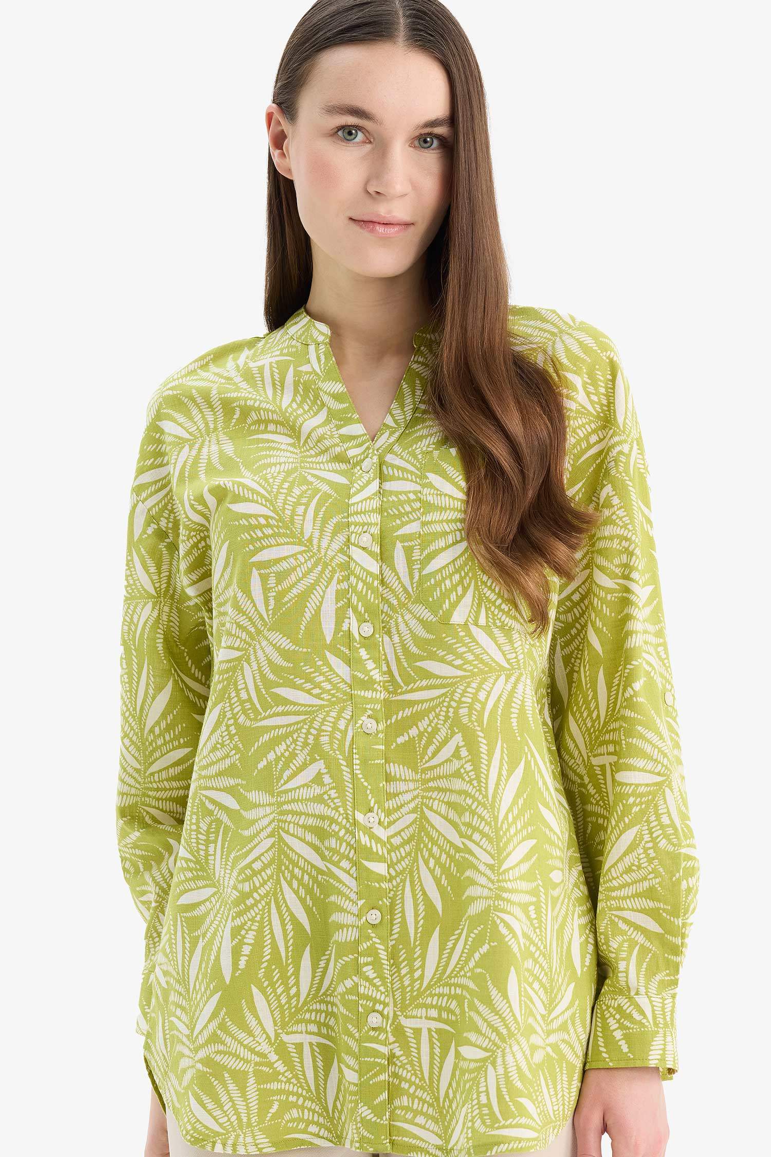 Relax Fit Printed Long Sleeve Tunic