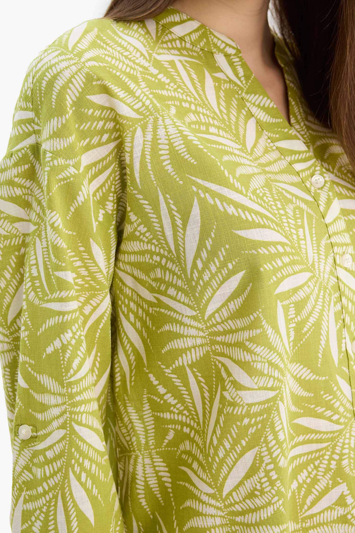 Relax Fit Printed Long Sleeve Tunic