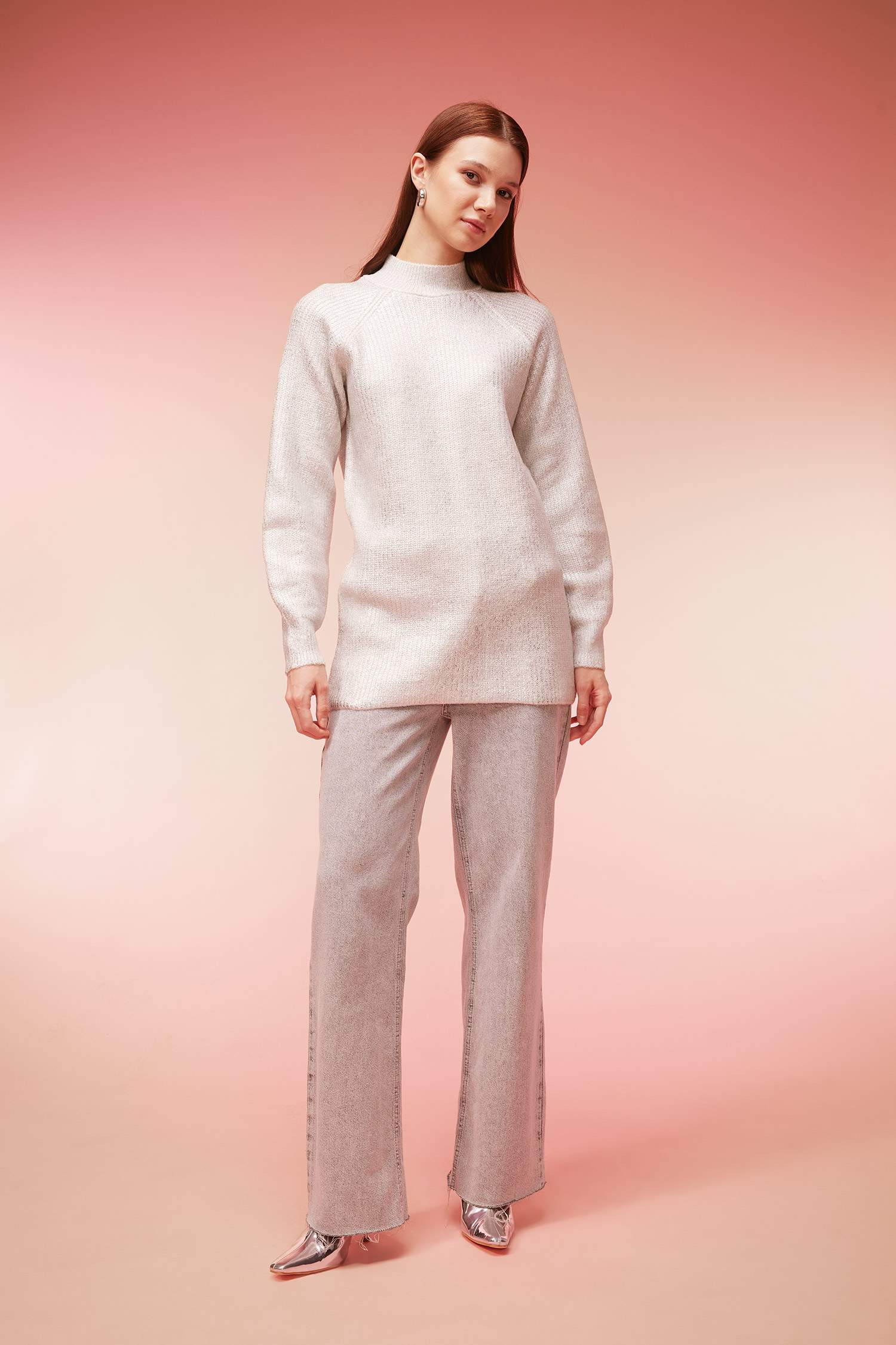 تونيك تريكو قصة عادية برقبة عالية