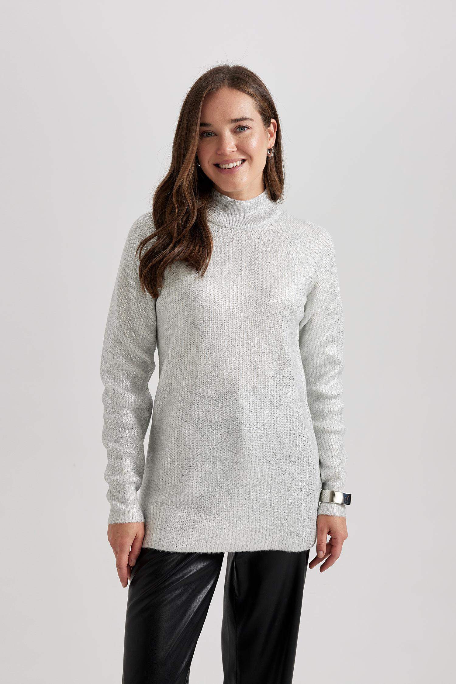 تونيك تريكو قصة عادية برقبة عالية