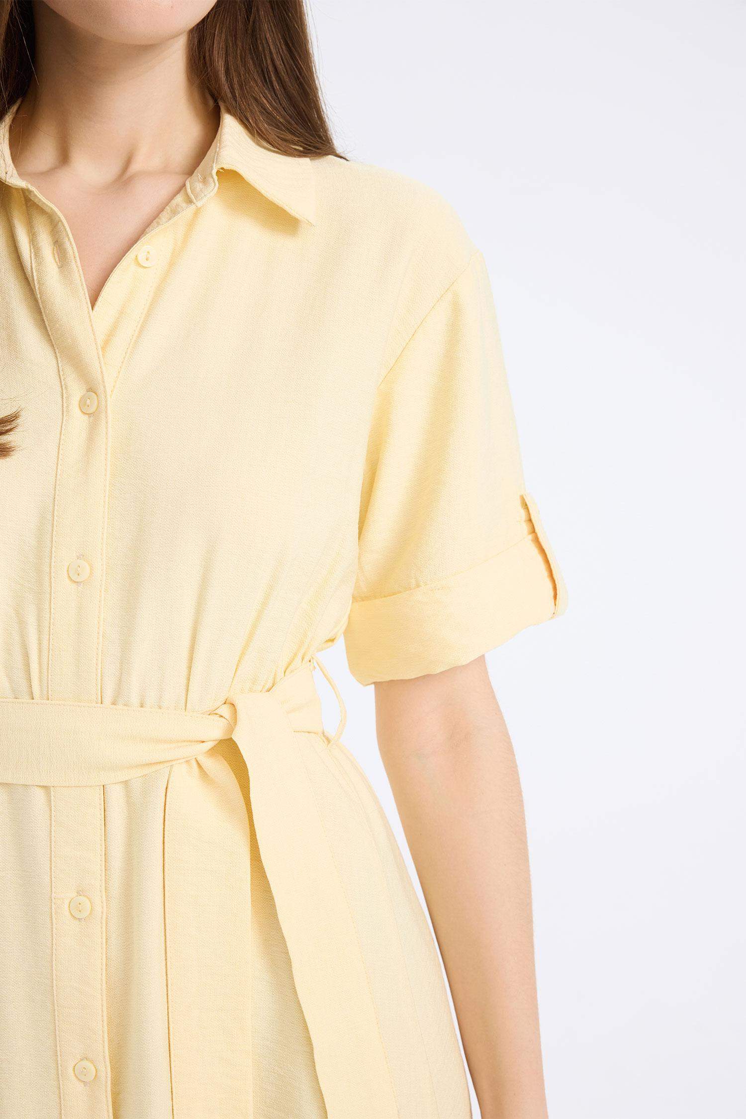 Shirt Collar Midi Dress