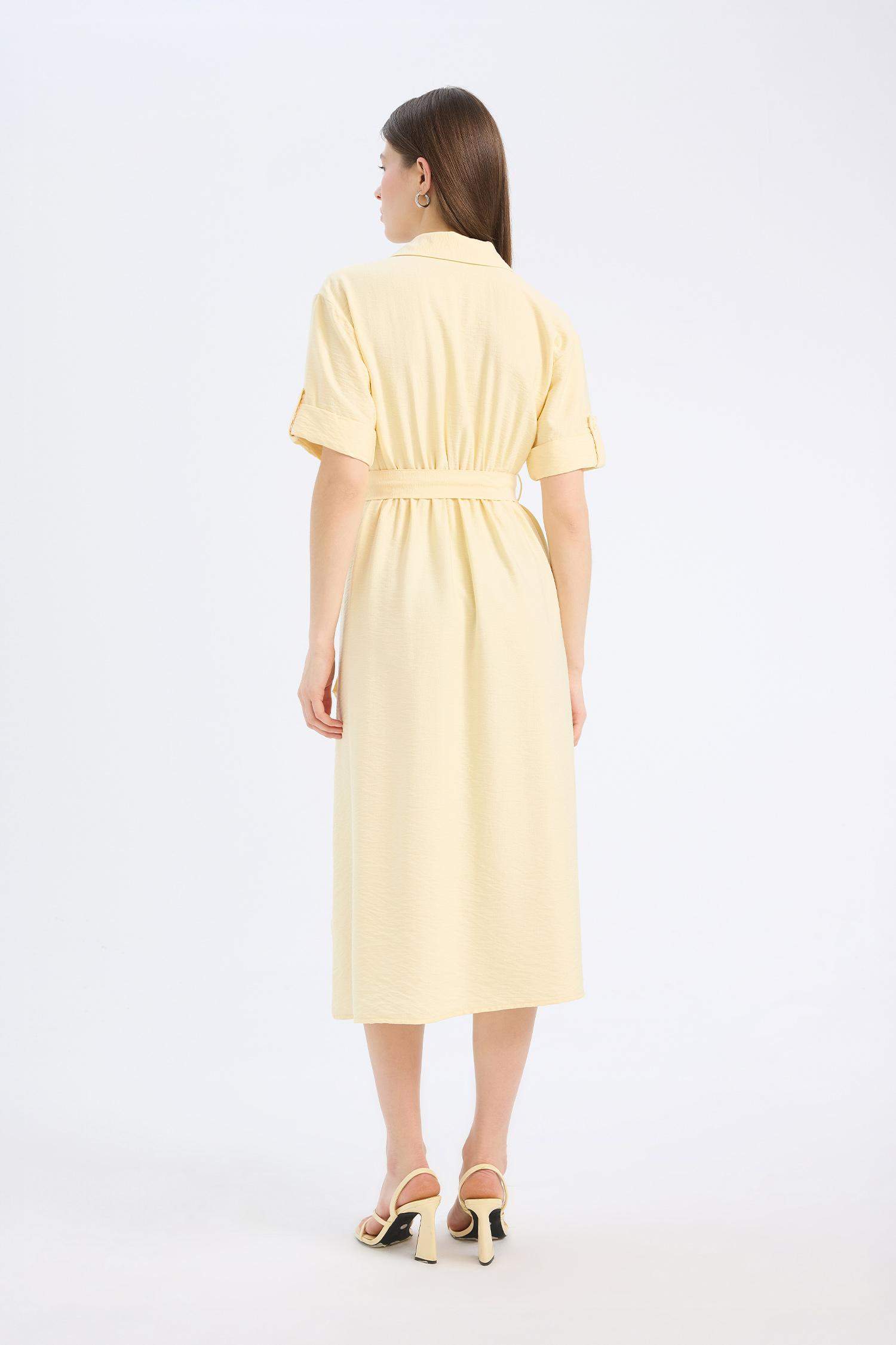Shirt Collar Midi Dress