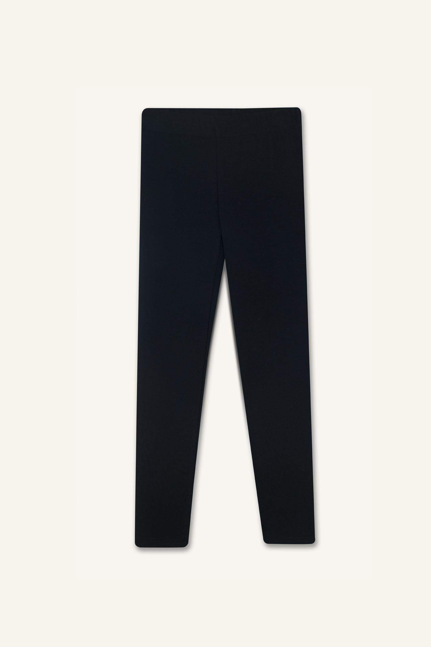 Kız Çocuk Basic Düz Uzun Siyah Tayt