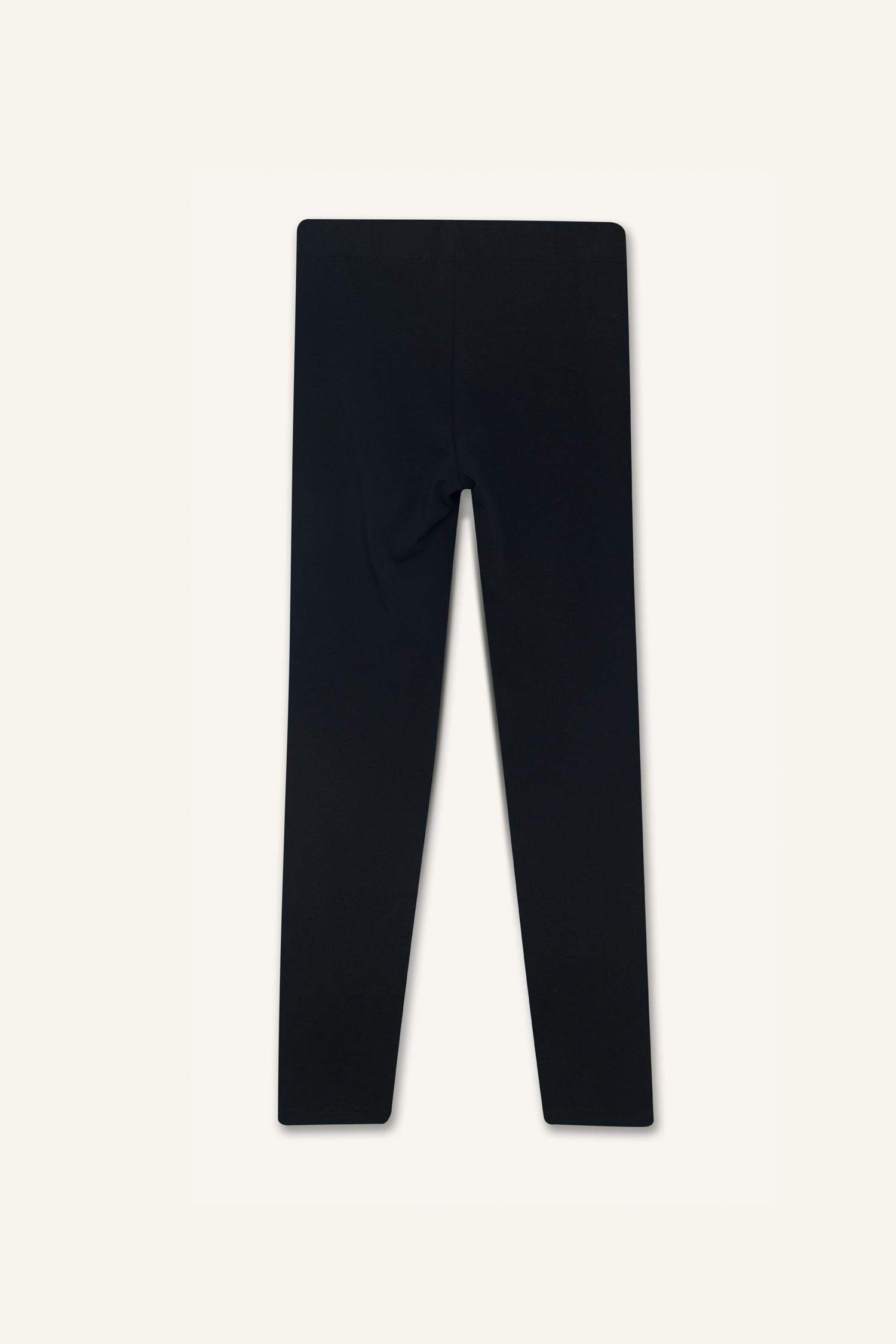 Kız Çocuk Basic Düz Uzun Siyah Tayt