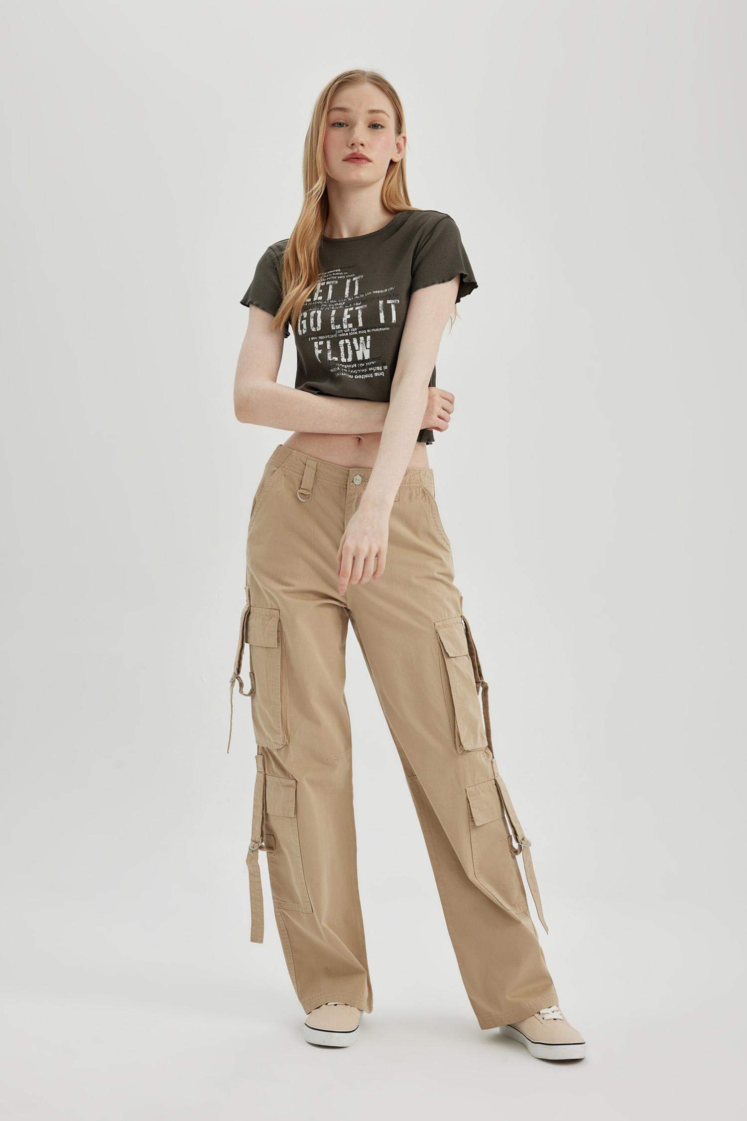 بنطرون كارجو برجل واسع وايد ليج