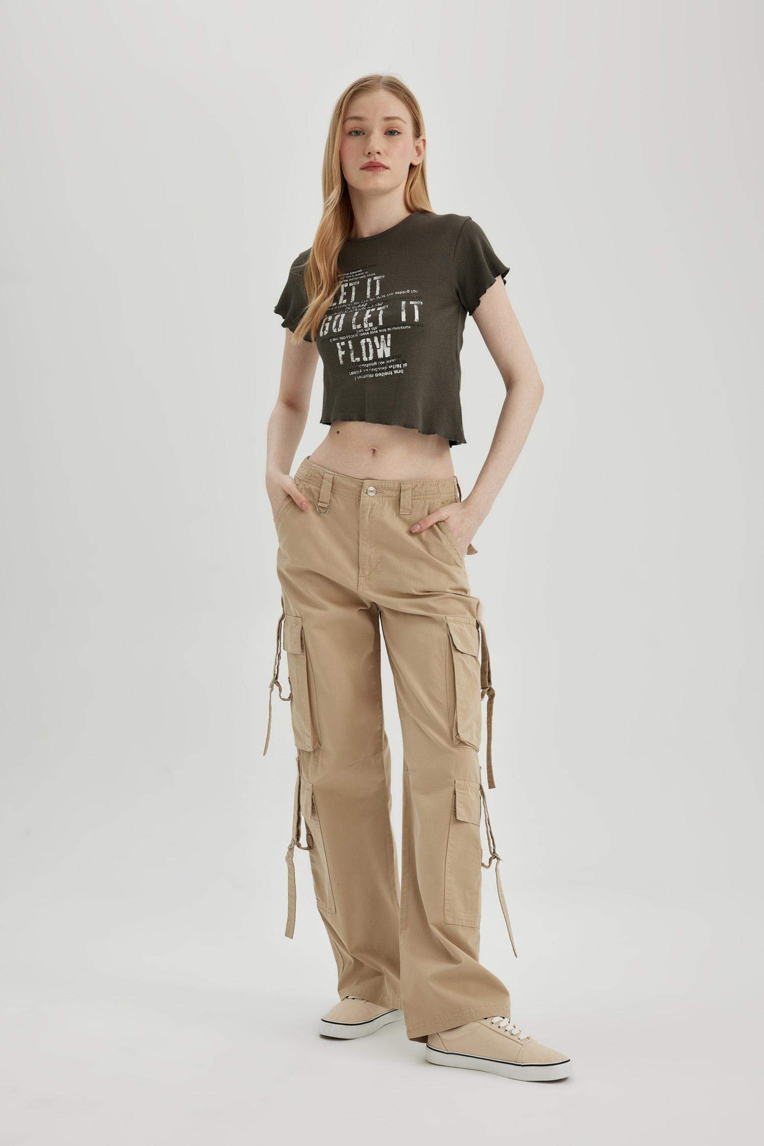 بنطرون كارجو برجل واسع وايد ليج