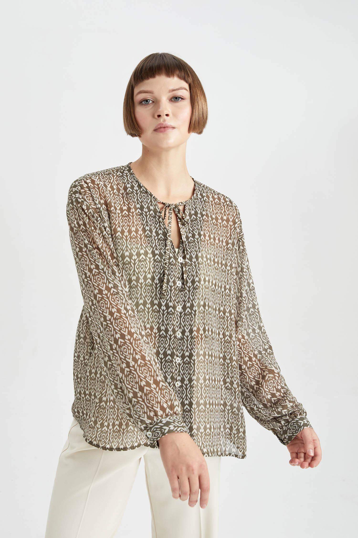 Блузка з довгим рукавом оверсайз з рукавами-ліхтариками для жінок