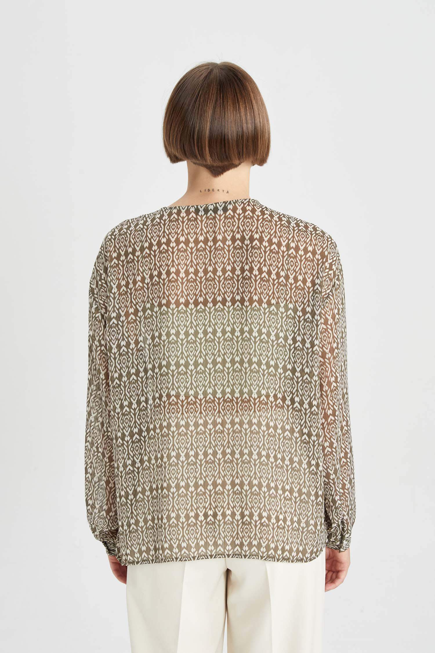 Блузка з довгим рукавом оверсайз з рукавами-ліхтариками для жінок