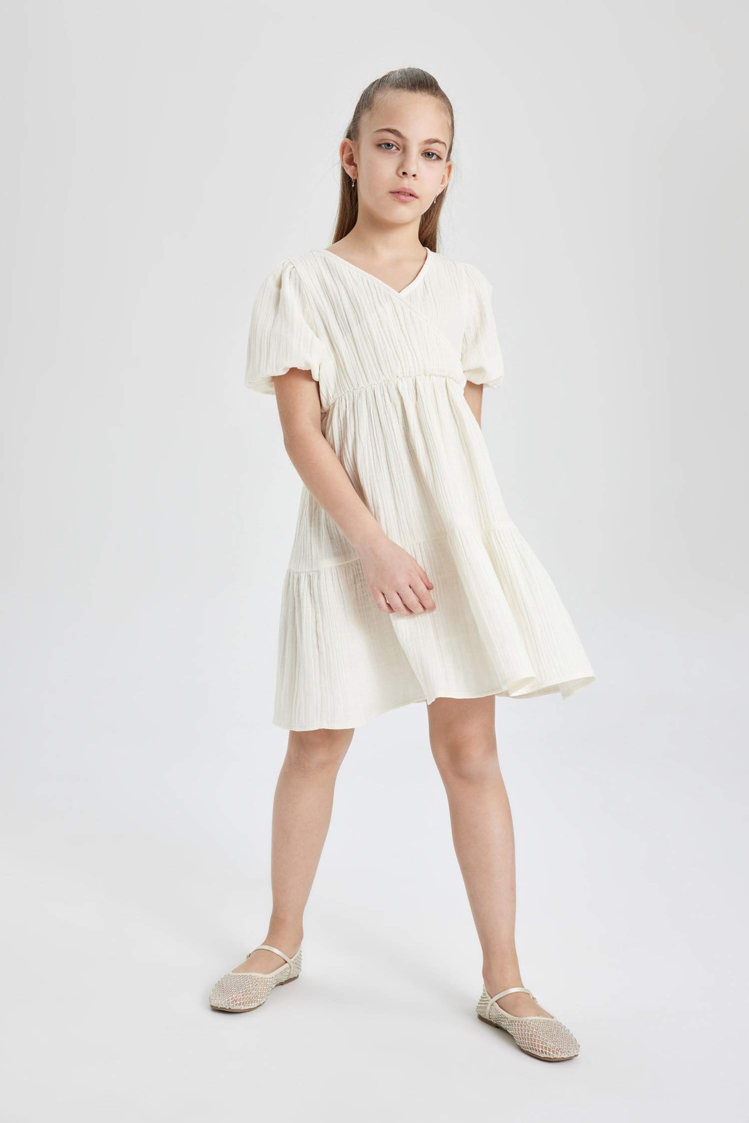 Regular Fit Short Sleeve Woven Dress