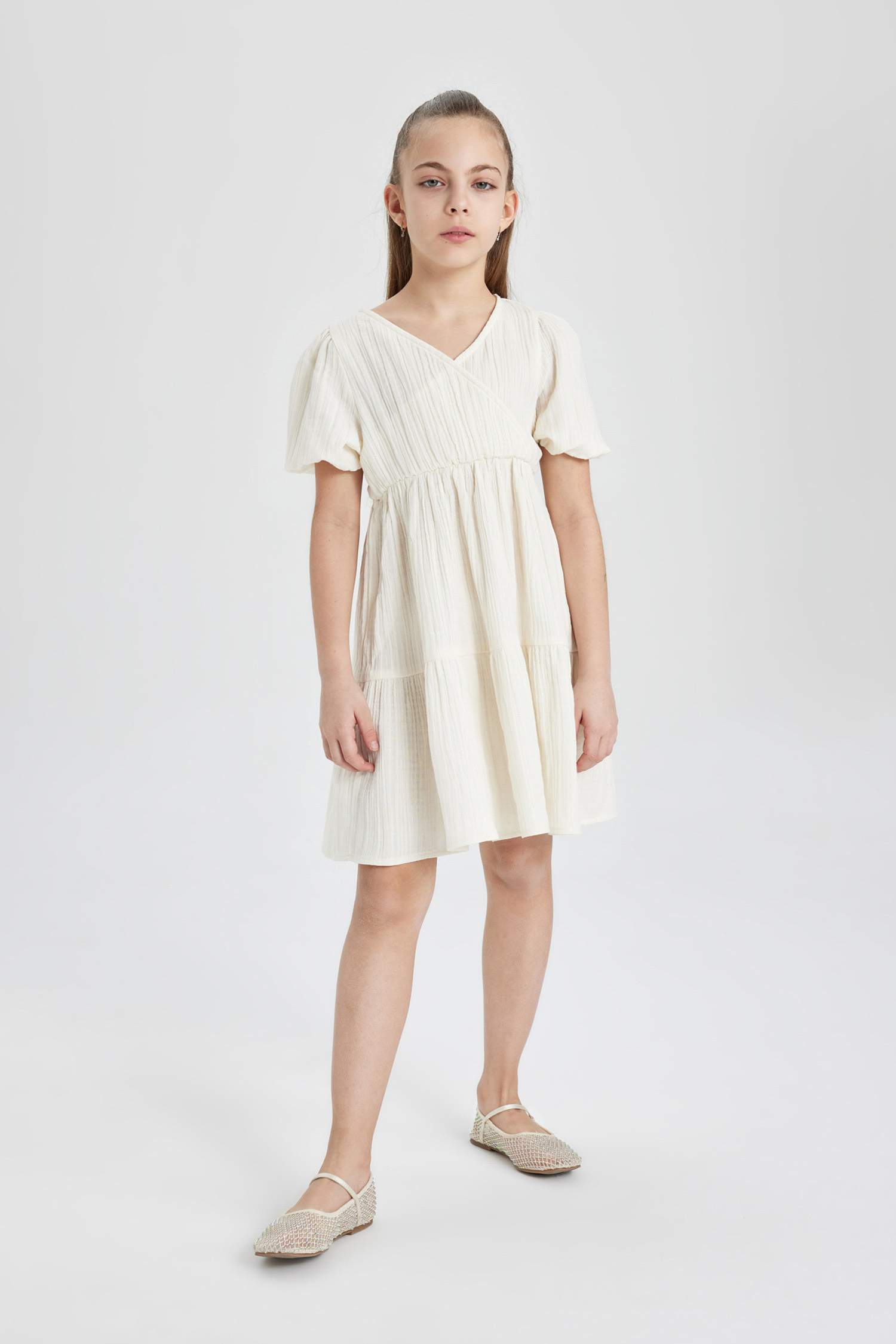 Regular Fit Short Sleeve Woven Dress