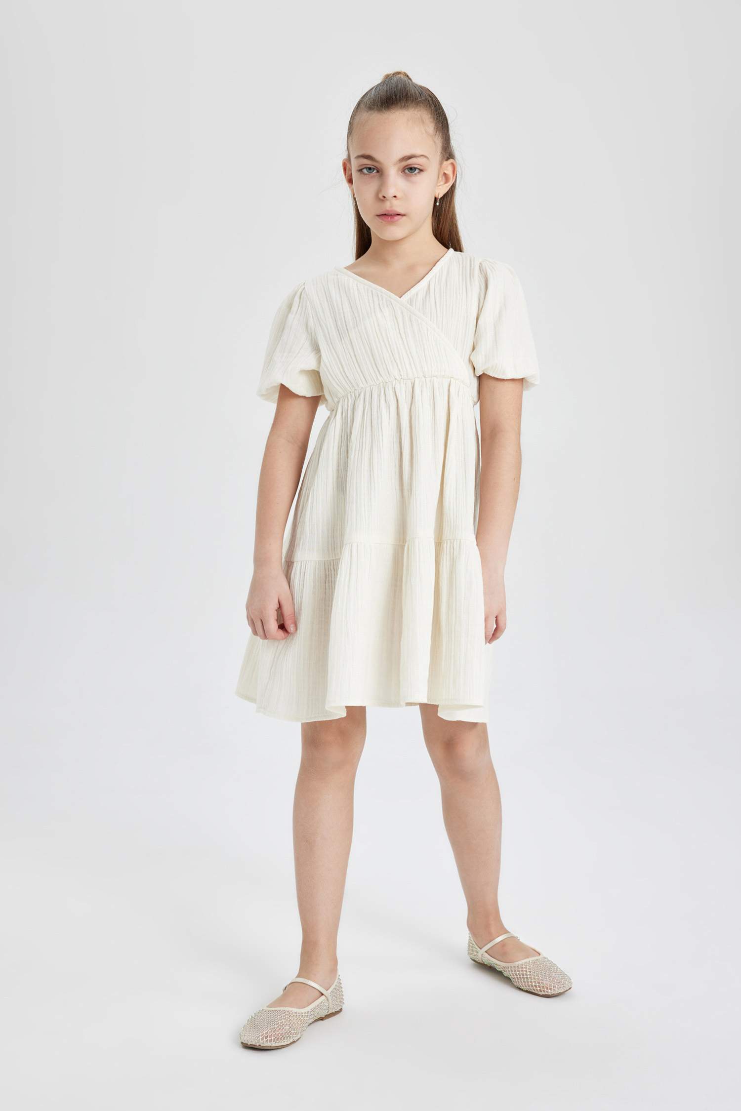 Regular Fit Short Sleeve Woven Dress