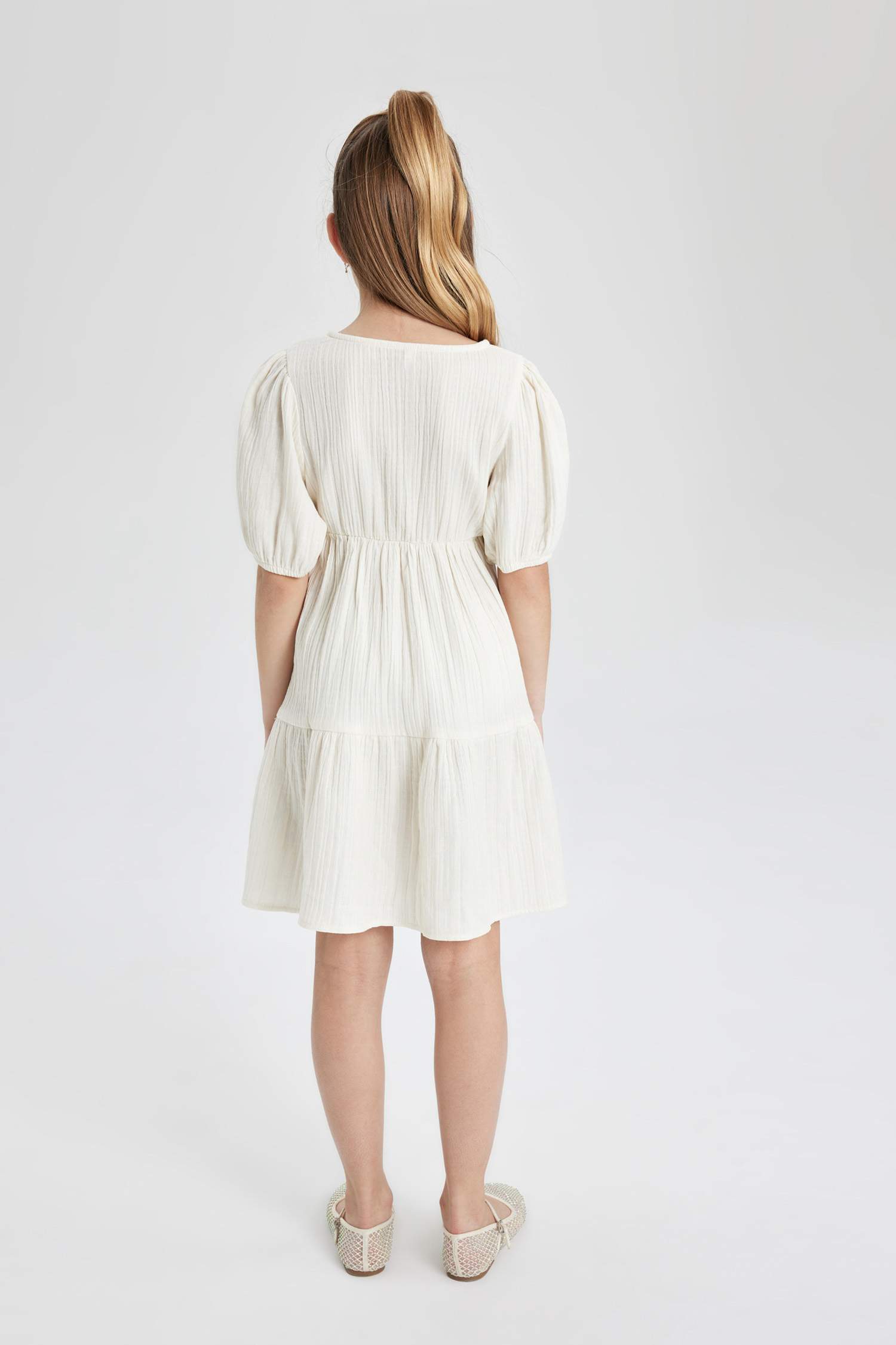 Regular Fit Short Sleeve Woven Dress