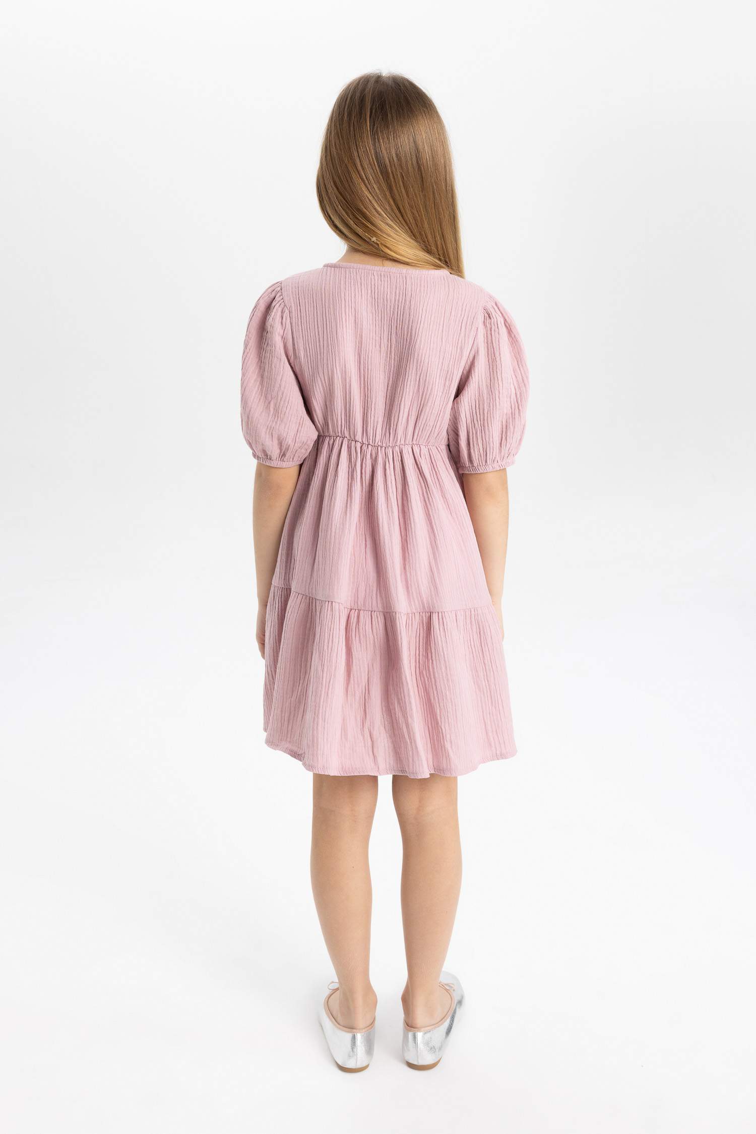 Girl Muslin Short Sleeve Dress