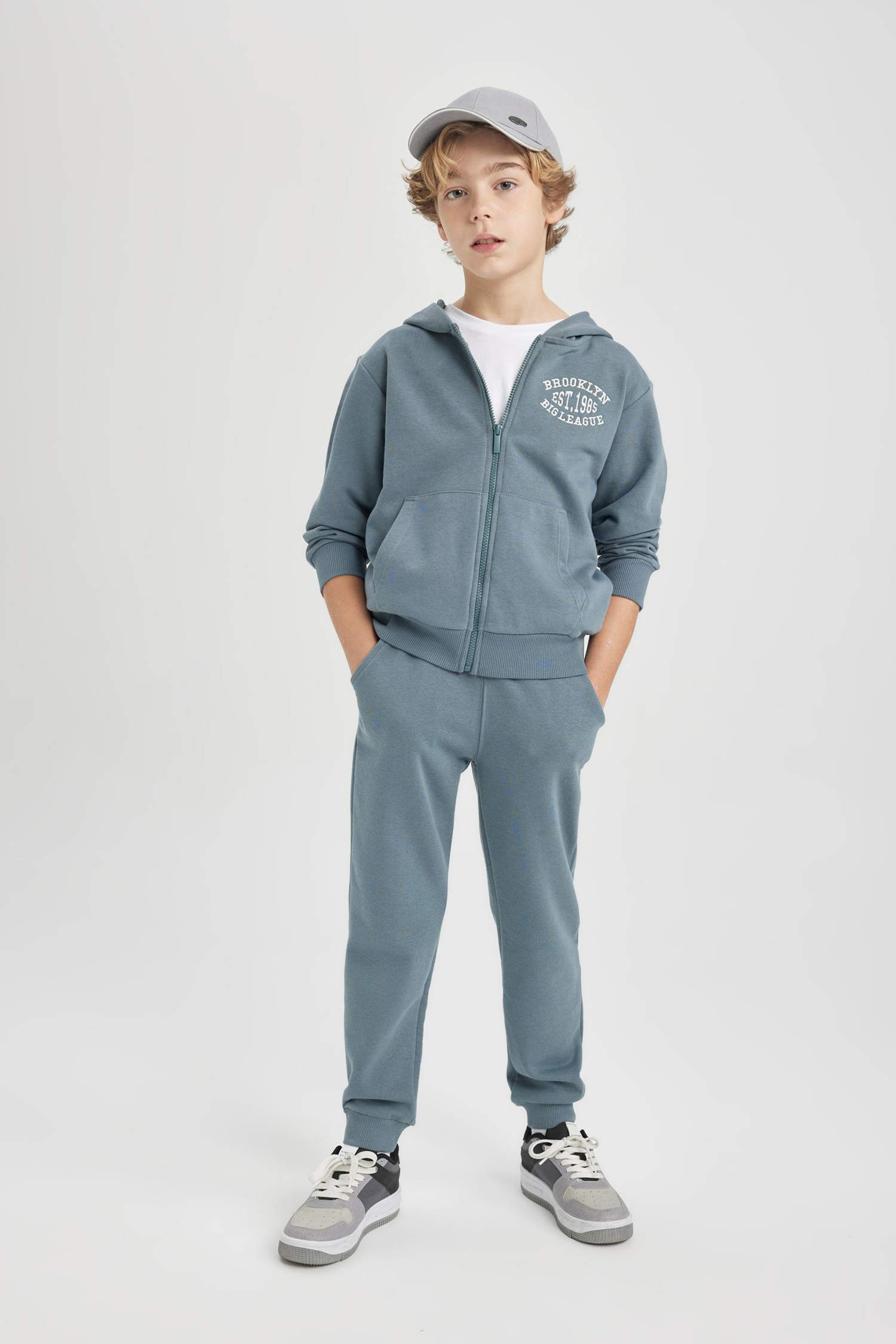 Erkek Çocuk Beli Paçası Lastikli Basic Düz Jogger Eşofman Altı